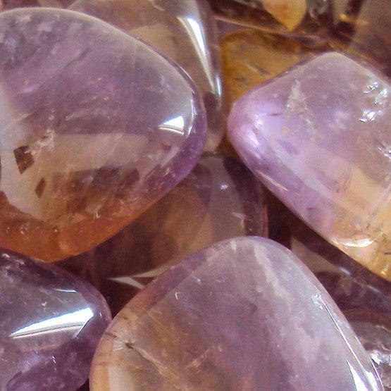 Ametrine Tumbled Pocket Stone - Natural Healing Crystal for Meditation, Stress Relief & Positive Energy | Perfect for Home Decor, Office Desk & Gift Giving