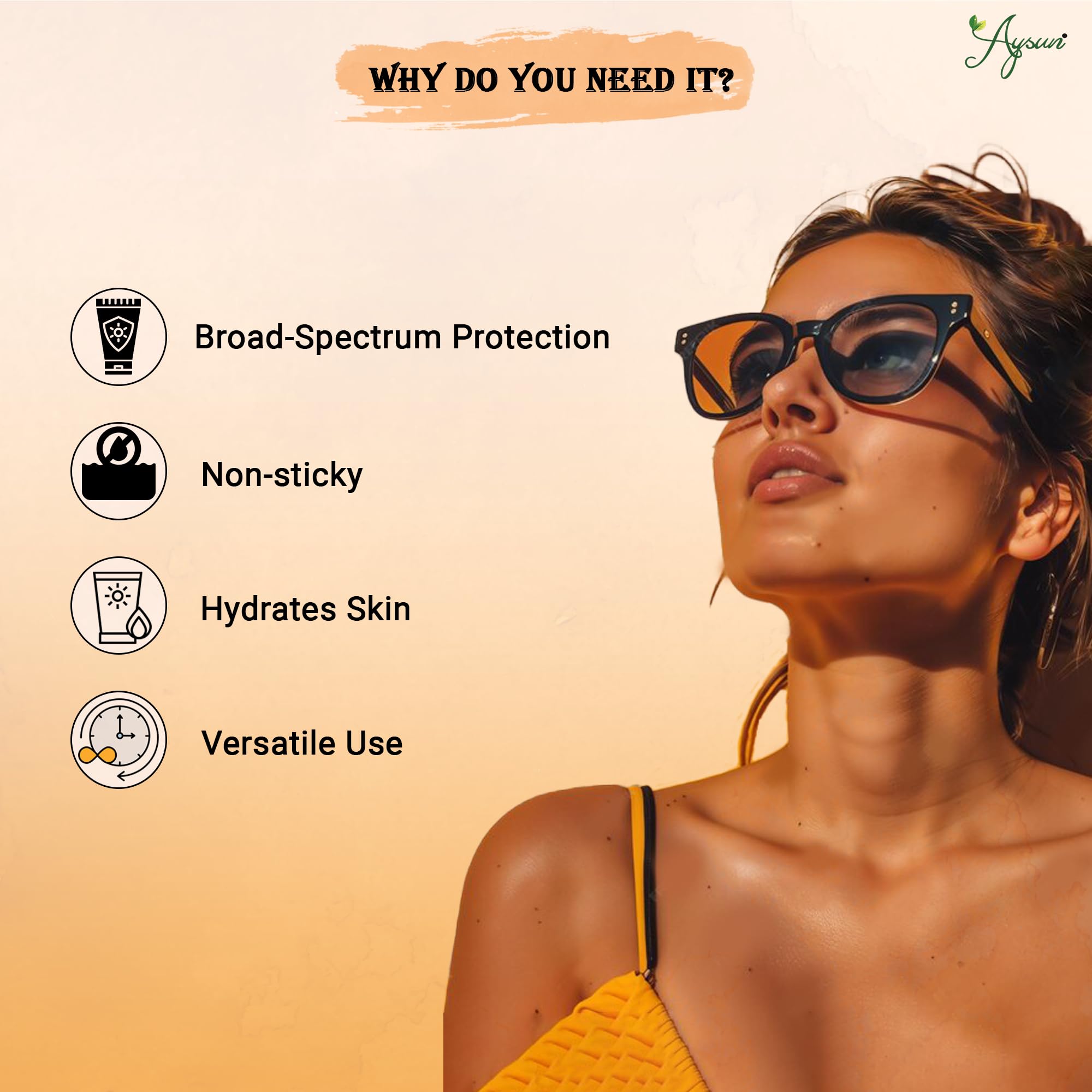 Aysun SPF25 Matte Finish Sunscreen for Oily Skin - Oil-Free, Non-Greasy Formula with UVA/UVB Protection | Water-Resistant, Long-Lasting Face Primer | Perfect for Daily Wear, Outdoor Activities & Makeup Base (100g)
