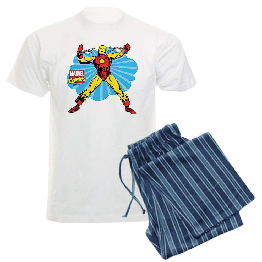 Iron Man Cloud Print Men's Lightweight Pajama Set - Superhero Sleepwear for Marvel Fans - Perfect for Lounging, Sleepovers & Movie Nights