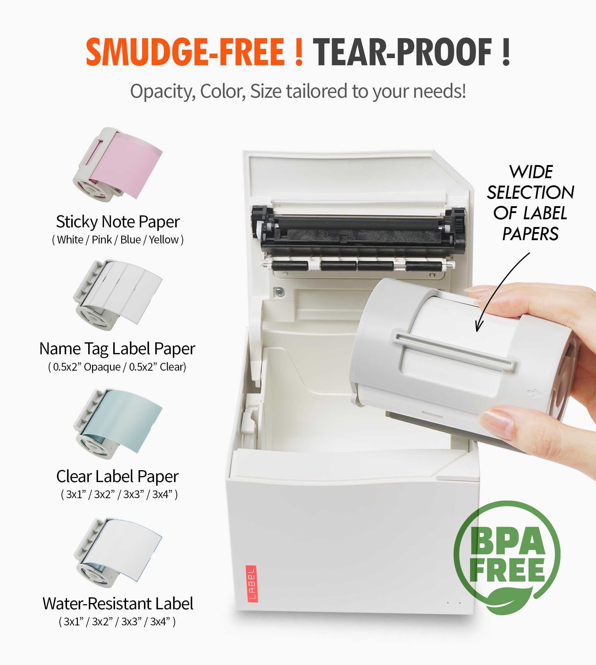 Nemonic Label Printer - Inkless Bluetooth Thermal Label Printer for Small Business | Durable Shipping Label Maker & Portable Wireless Label Printer for Ecommerce, Amazon FBA & Home Office Use
