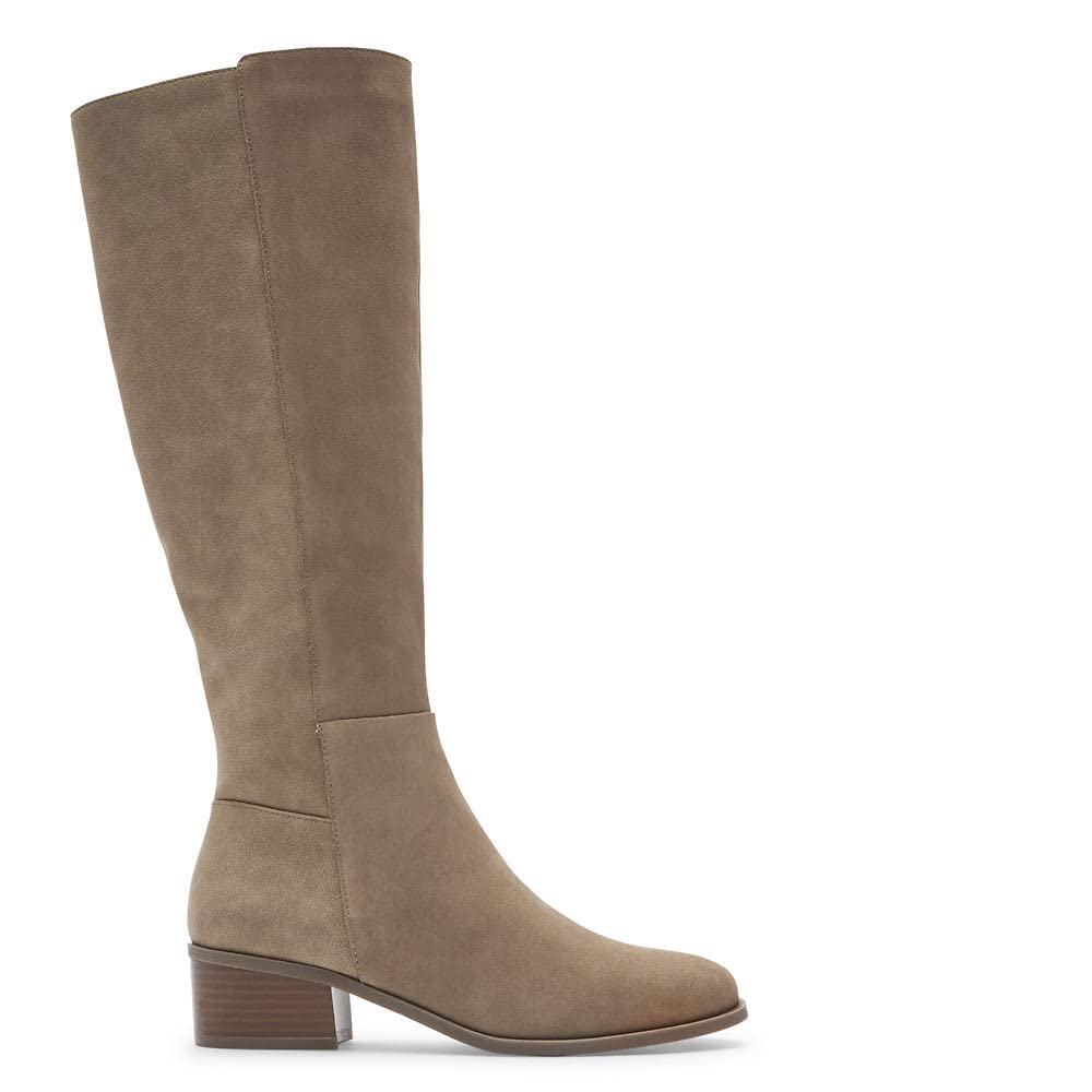 Rockport Women's Evalyn Tall Boot - Waterproof Leather Ankle Boots for Women, Comfortable Slip-Resistant Winter Boots with Cushioning - Perfect for Work, Travel & Outdoor Activities