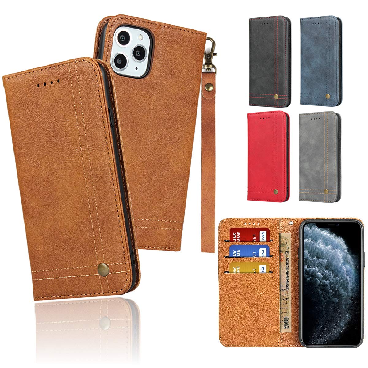 Premium PU Leather iPhone 11 Pro Max Wallet Case (6.5