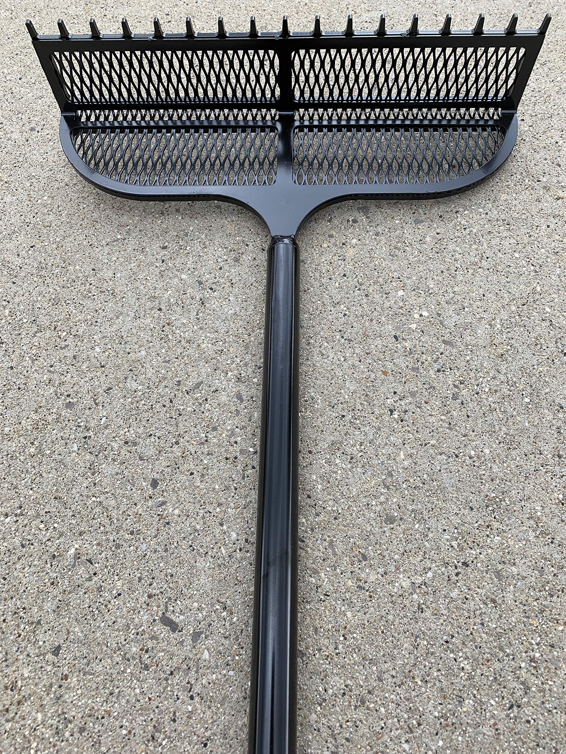 Heavy Duty Welded Full Metal Lake Rake for Sand, Beach, Pond & River - Zebra Mussel Control Tool for Waterfront Maintenance & Weed Removal