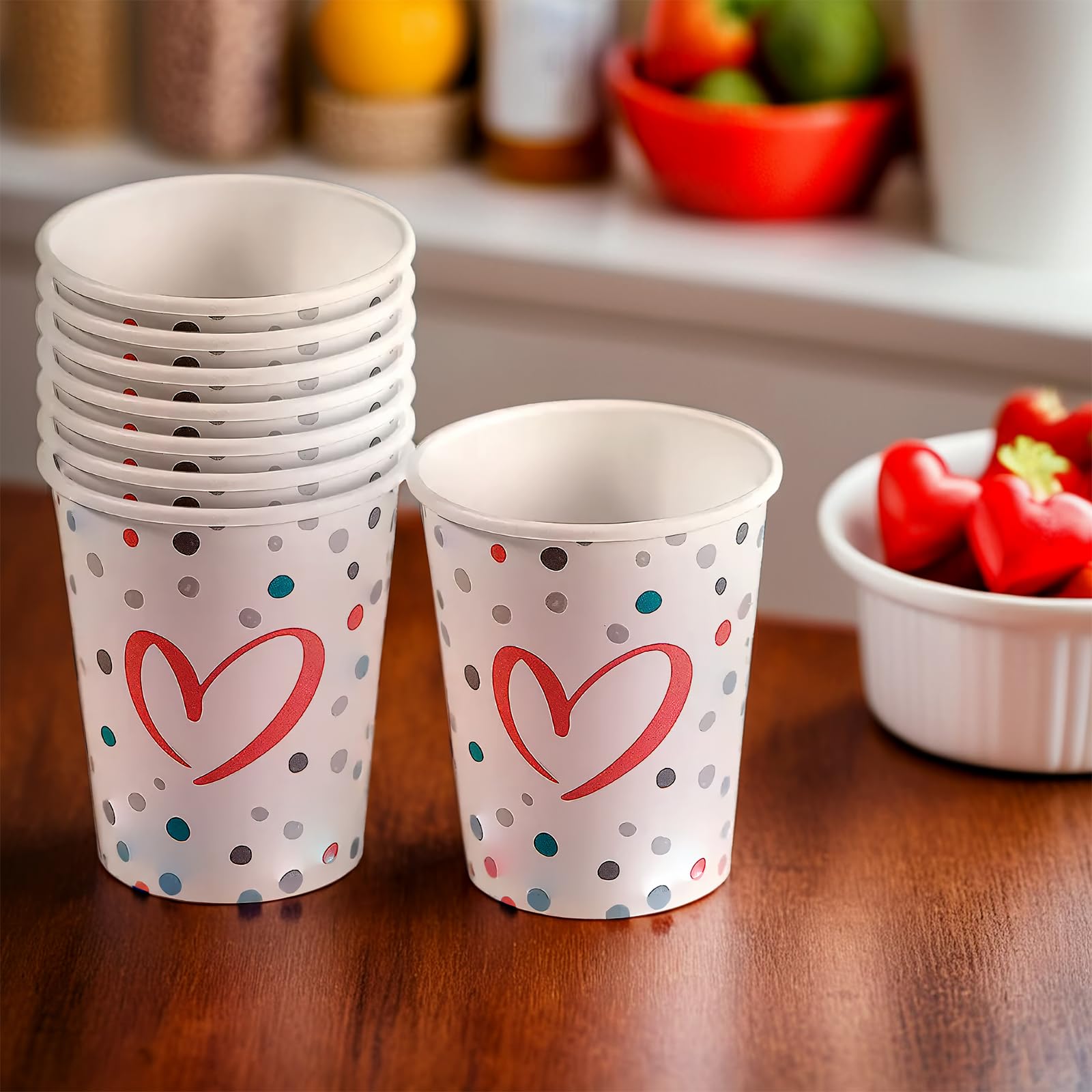50-Piece Valentine Plastic Cups for Parties - Bulk Disposable Cups for Valentine's Day, Weddings & Celebrations - Perfect for Romantic Dinners, Bridal Showers & Anniversary Parties