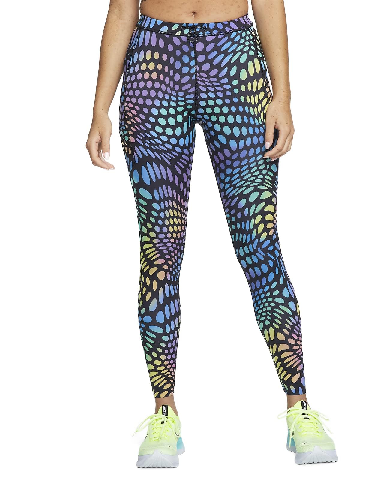 Nike Run Division Women's Mid-Rise Running Leggings - Large, Black | High-Performance Workout Leggings for Running, Yoga & Gym Training