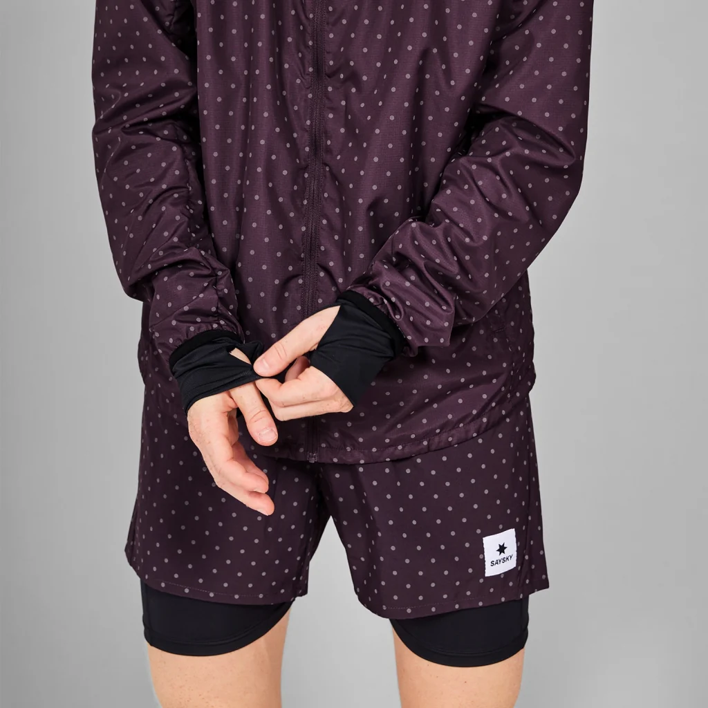 SAYSKY Men's Reflective Polka Dot Running Jacket - Waterproof Windbreaker for Night Jogging, Cycling & Outdoor Activities