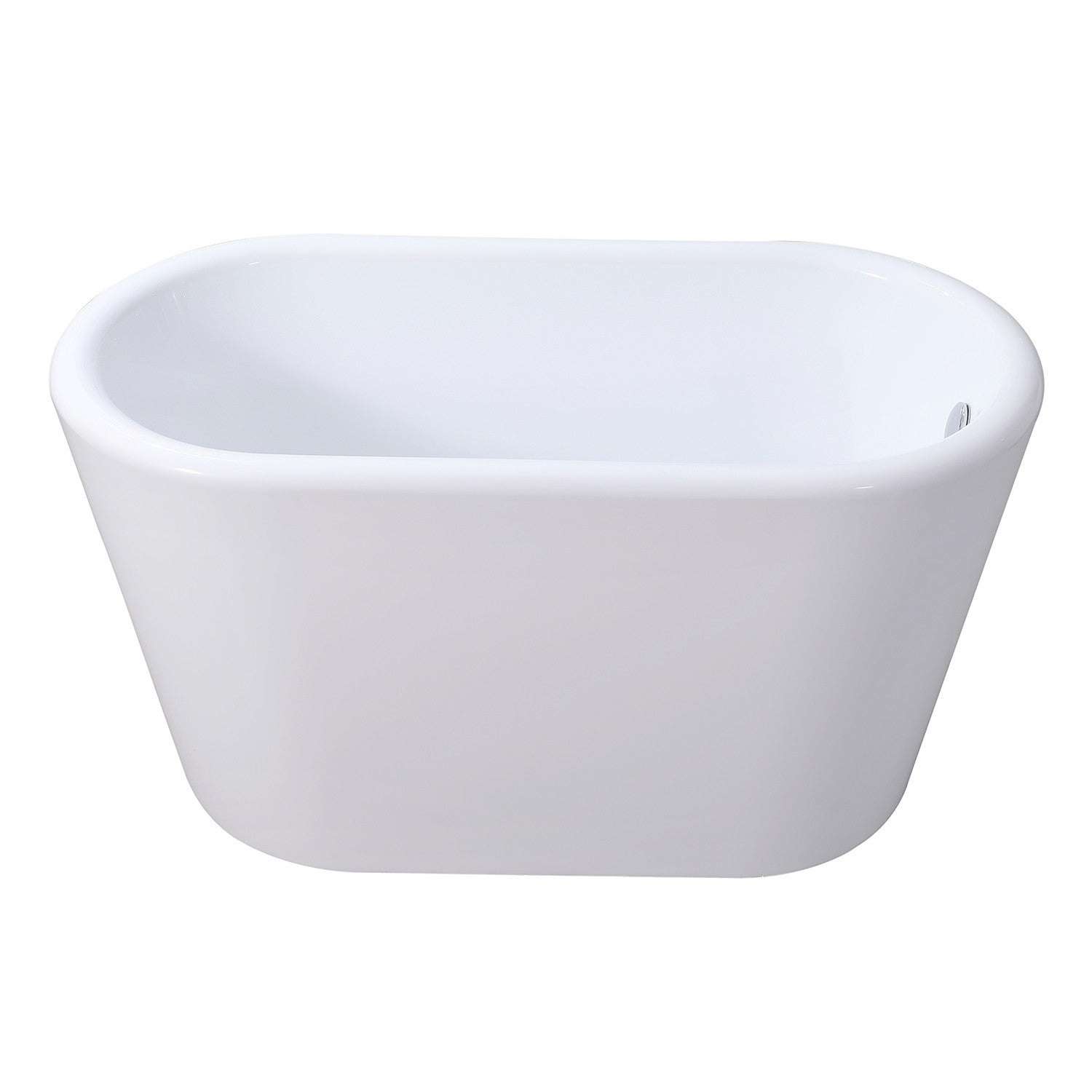 Aqua Eden 51 Inch Acrylic Oval Freestanding Bathtub - Double Ended Soaking Tub with Drain & Built-in Seat, Glossy White - Perfect for Luxury Bathroom & Spa Relaxation