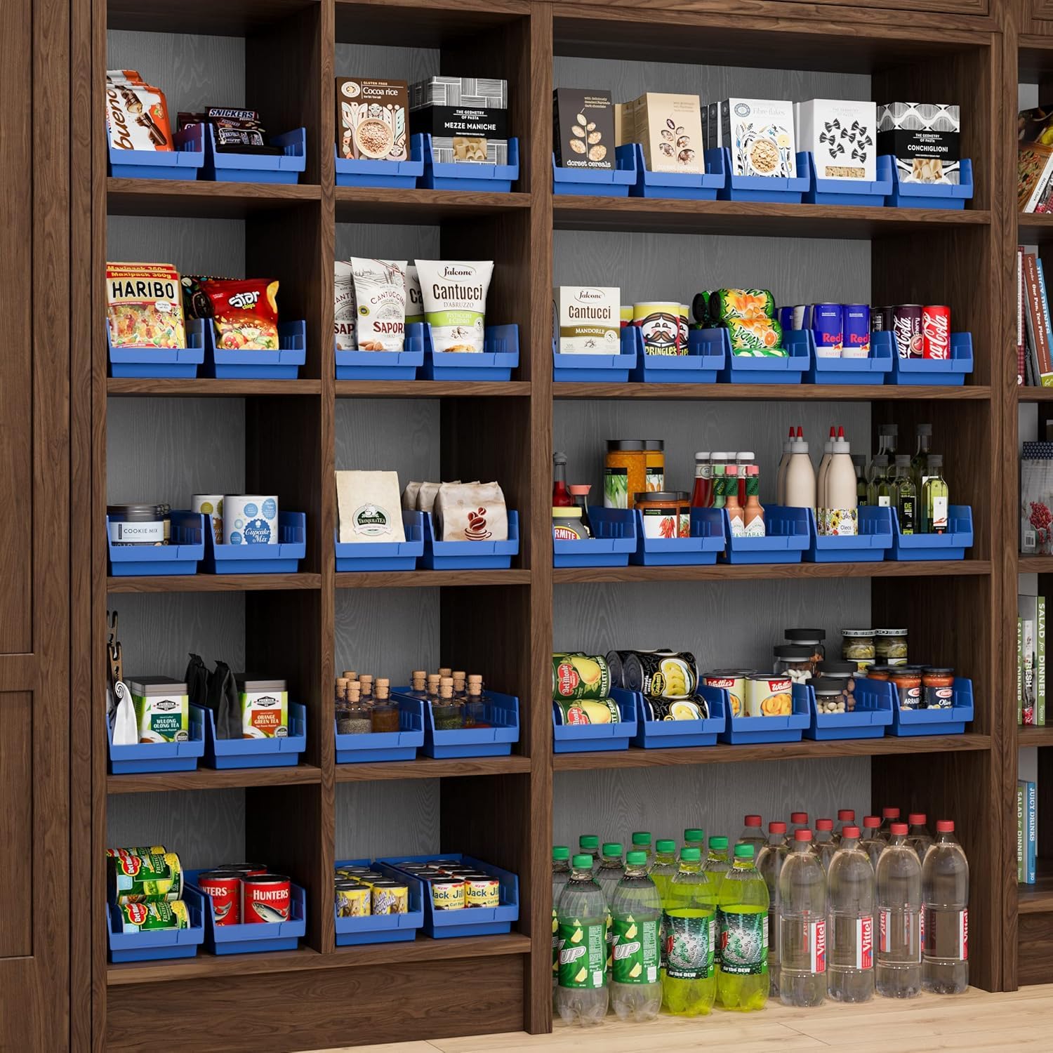 Akro-Mils 30130 Heavy Duty Plastic Shelf Bins - 12-Pack Blue Storage Organizers (12