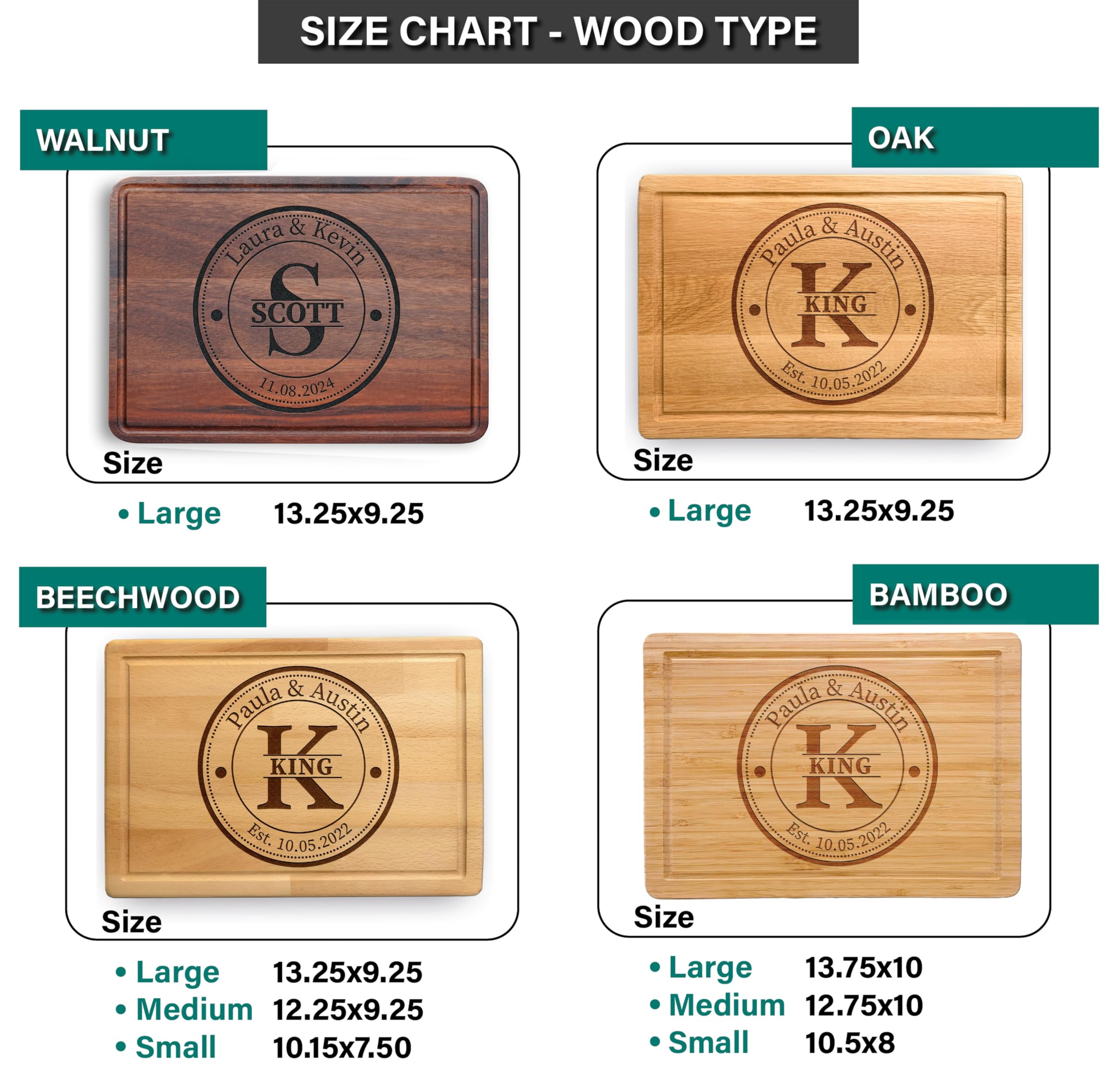 Custom Personalized Bamboo Cutting Board - Engraved Wedding, Anniversary & Housewarming Gift for Couples, Parents & New Homeowners - Medium Size Wooden Kitchen Decor for Cooking, Serving & Home Display