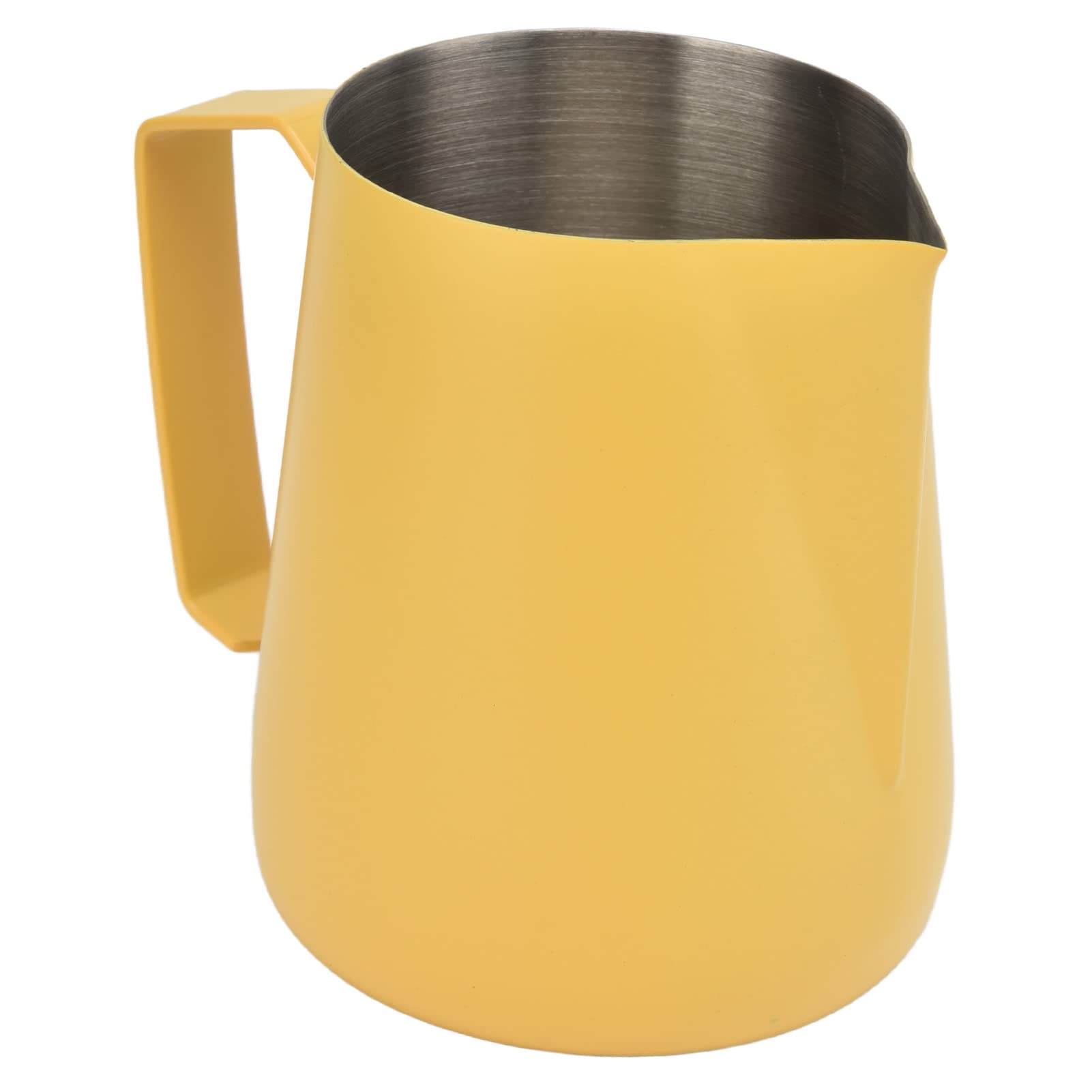 Premium 450ml Milk Frother Cup with Spiked Design - Thickened Latte & Cappuccino Frother for Perfect Coffee Foam - Vibrant Yellow - Ideal for Home Baristas & Coffee Shops