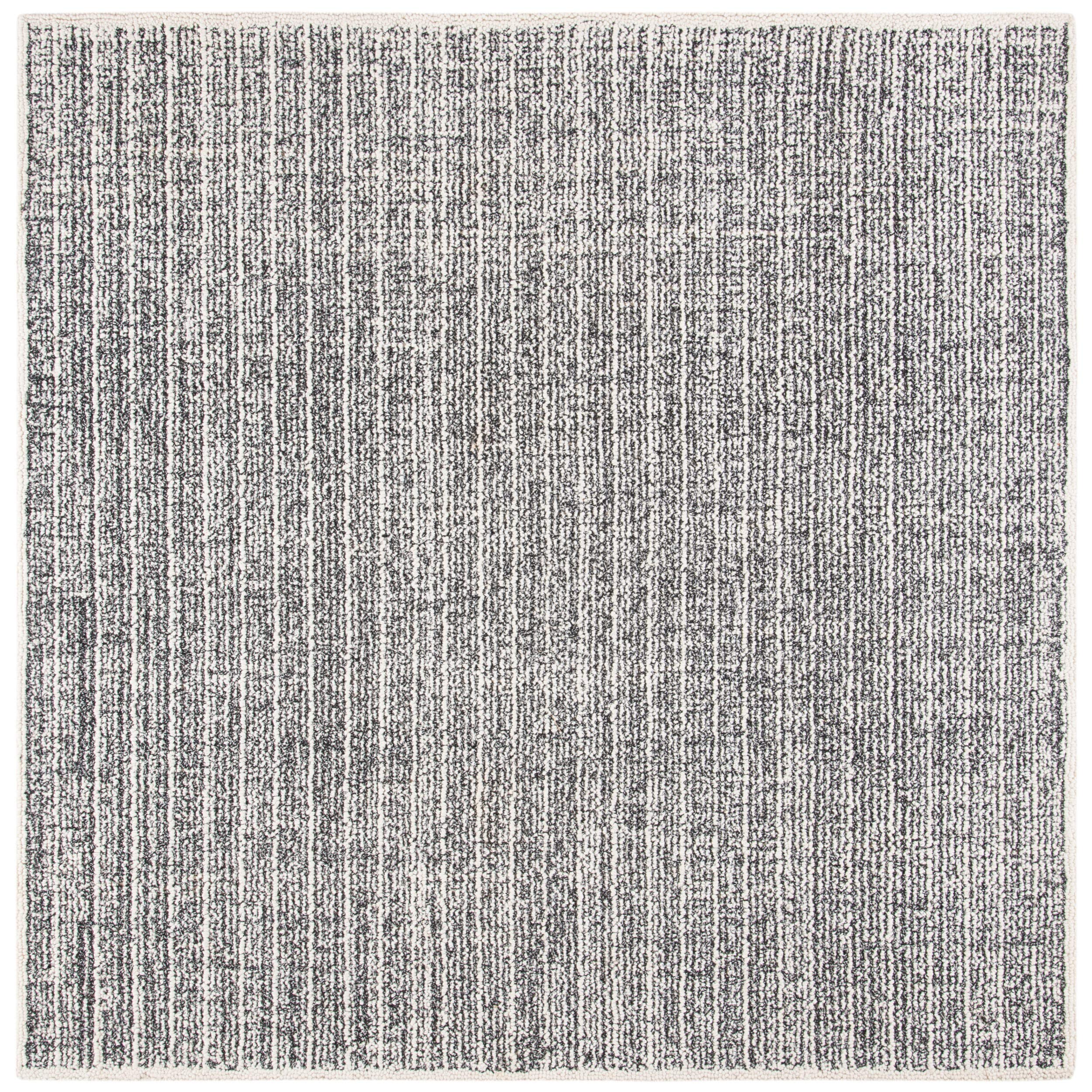 SAFAVIEH Abstract Collection 6'x6' Ivory & Black Handmade Premium Wool Area Rug - Perfect for Living Room, Bedroom & Office Decor