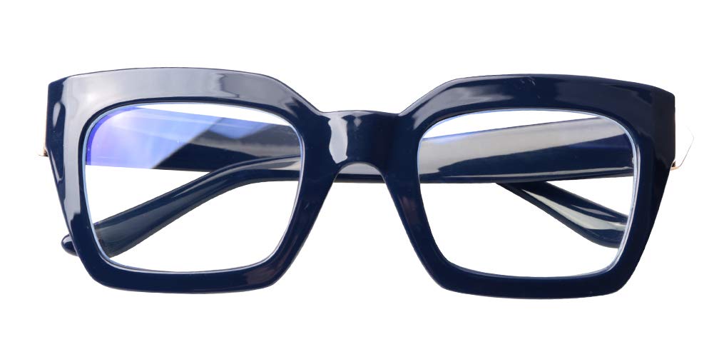 SOOLALA Unisex Blue Light Blocking Glasses - Square Computer & Reading Glasses for Men & Women - Reduce Eye Strain for Work, Gaming & Screen Time