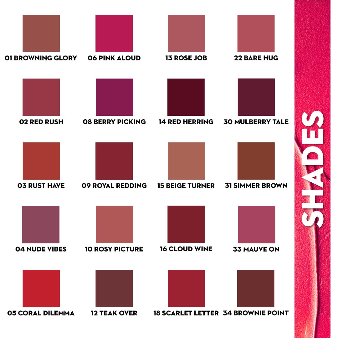 SUGAR Cosmetics Longwear Matte Lipstick - Rose Job (Rose Mauve) | Water-Resistant, Paraben-Free, 12-Hour Wear | Perfect for Date Night, Office & Special Occasions