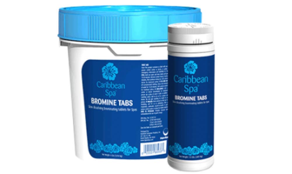 Caribbean Spa Bromine Slow-Dissolving Hot Tub Tablets - 1 Inch Spa Sanitizer Tabs (4LB) by Pool Stuff Express - Perfect for Hot Tub Maintenance & Water Sanitation