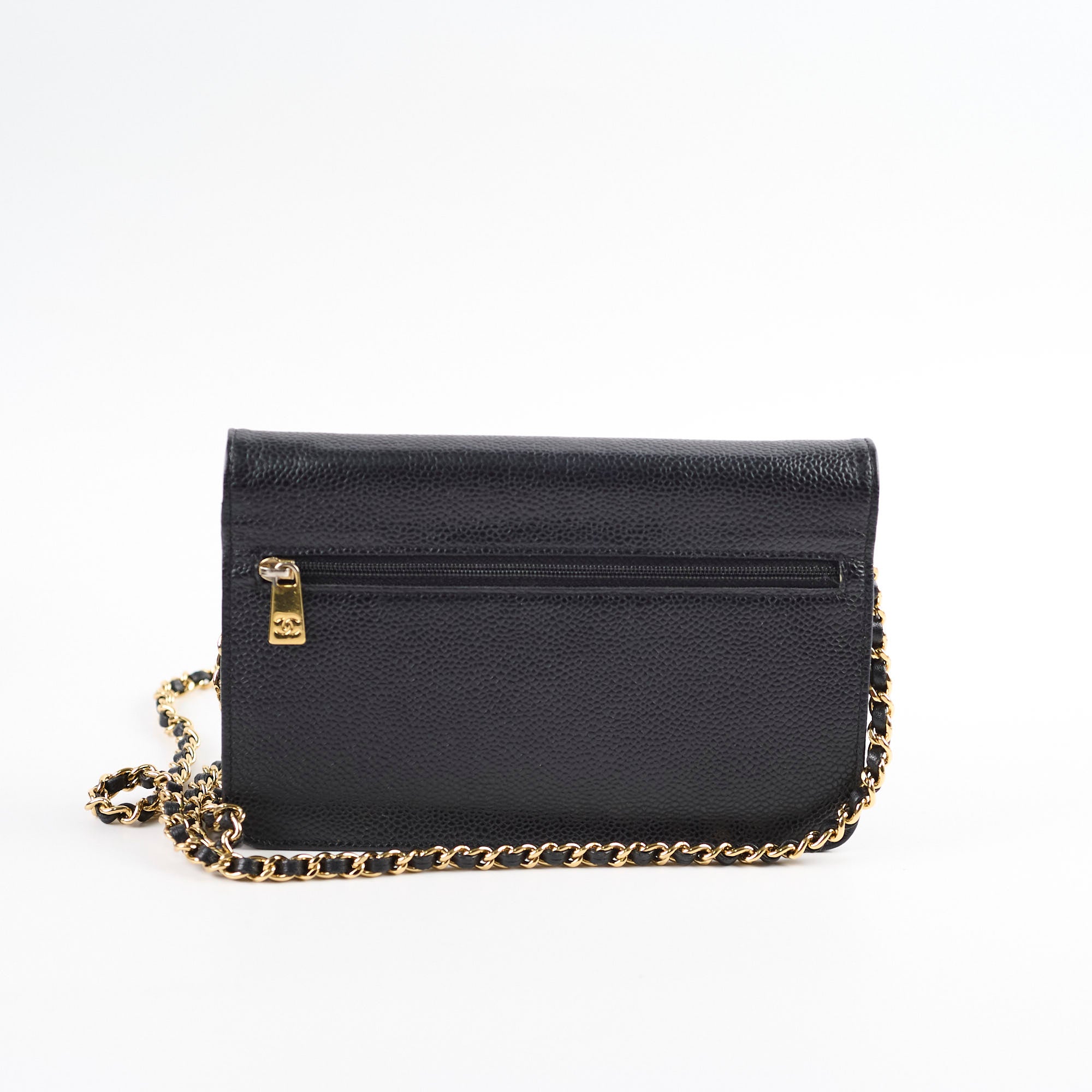 Chanel CC Logo Wallet On Chain WOC Black Crossbody Bag for Women | Luxury Designer Handbag for Evening Parties & Daily Use
