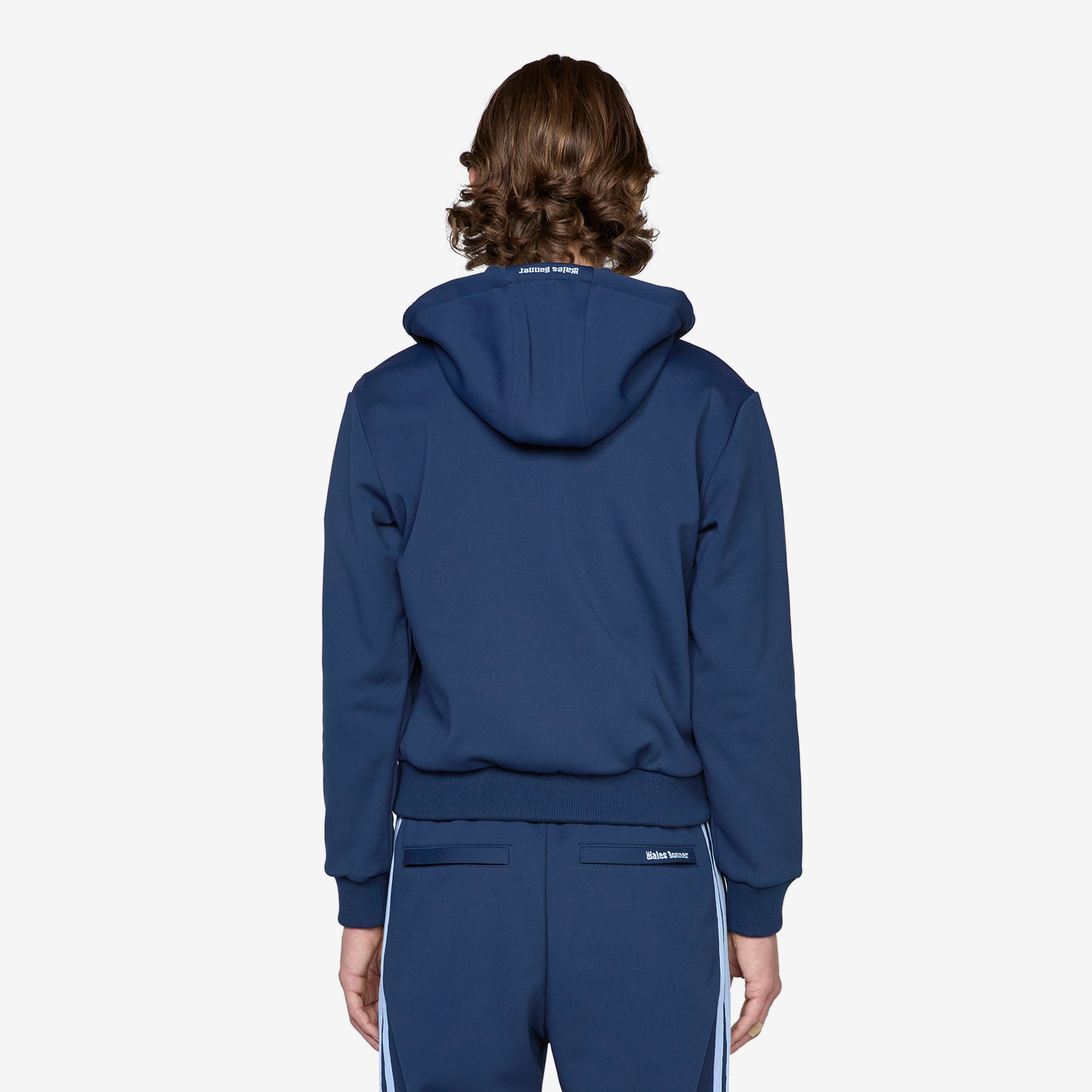 Wales Bonner x Adidas Track Hoodie - Collegiate Navy Blue Men's Pullover Sweatshirt | Casual Streetwear & Gym Workout Hoodie