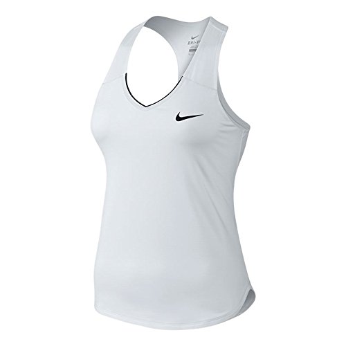 Nike Women's NikeCourt Pure Tennis Tank Top - White/Black (728739-100) - Size Small - Breathable & Lightweight for Tennis, Workouts & Casual Wear