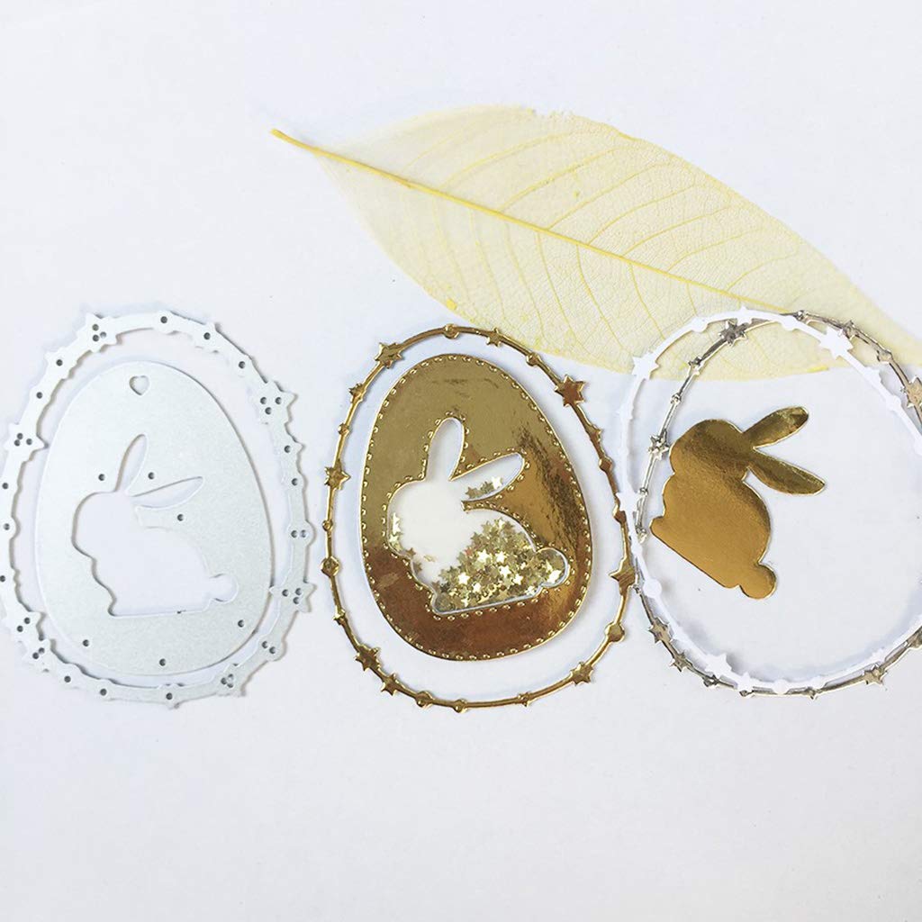 Easter Bunny Egg Metal Die Cuts - Card Making & Scrapbooking Supplies - DIY Embossing Dies for Paper Crafts, Greeting Cards, and Album Decorations - Perfect for Easter DIY Projects, Handmade Cards, and Holiday Scrapbooking