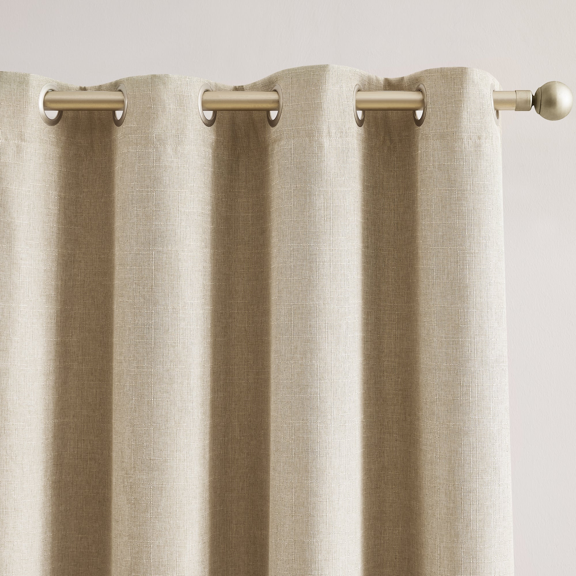 Meena Slub 100% Blackout Window Curtain Panels - Thermal Insulated Room Darkening Drapes for Bedroom & Living Room - Perfect for Home Theater, Nursery, and Shift Workers