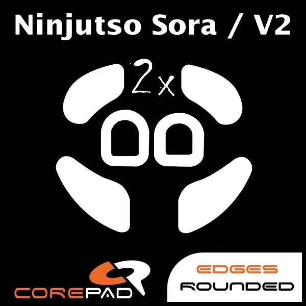Corepad Skatez Mouse Feet for Ninjutso Sora, Sora 4K & Sora V2 - Small Size - Ultra Smooth Gliding Gaming Mouse Skates - Perfect for FPS, MOBA & Esports Gaming