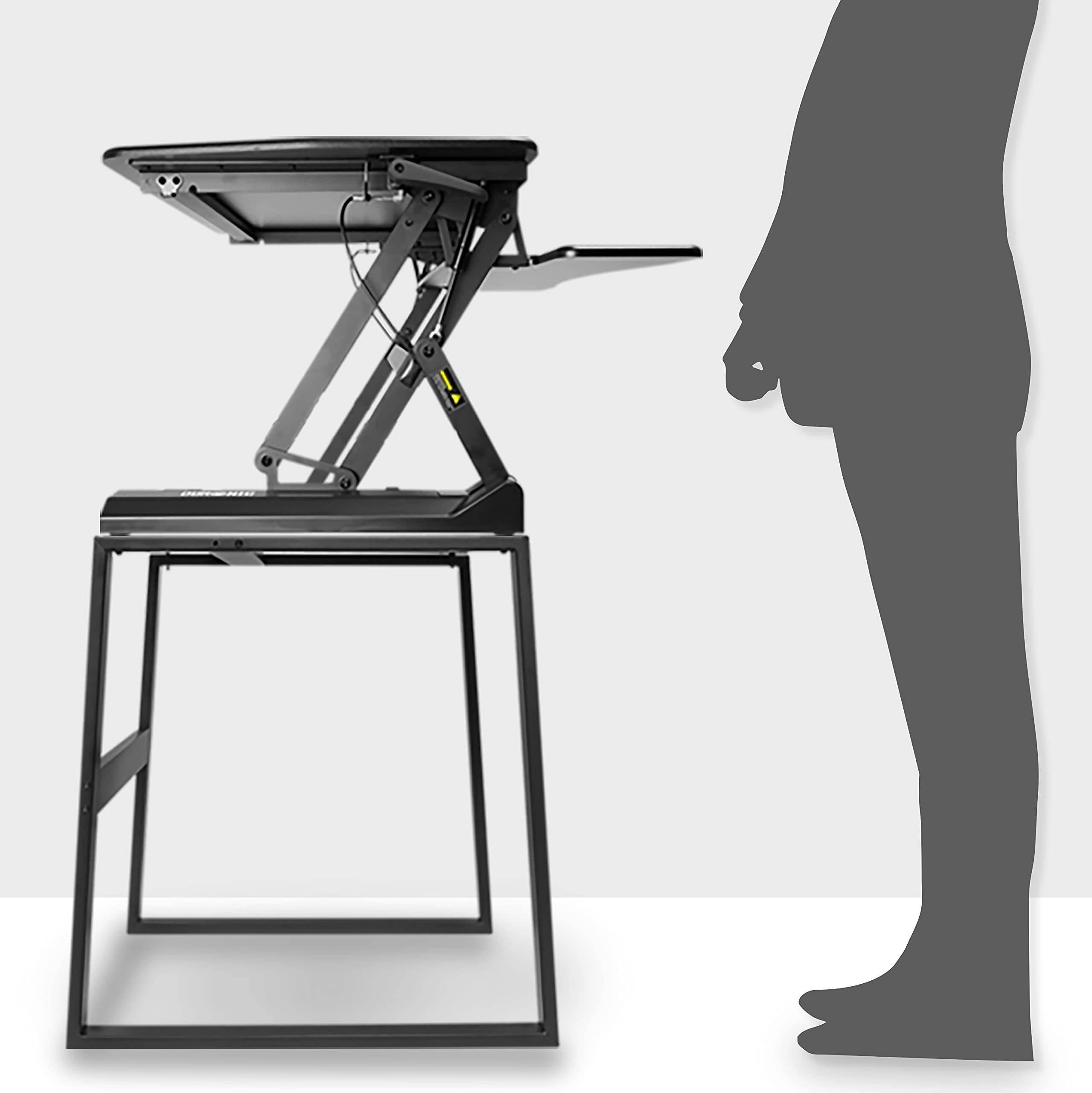 Duronic DM05ST1.1 Adjustable Sit Stand Desk Frame - Heavy Duty Workstation Legs for PC, Monitor & Keyboard | Compatible with DM05D2/D4/D8 Desktop Converters | Perfect for Home Office & Gaming Setup