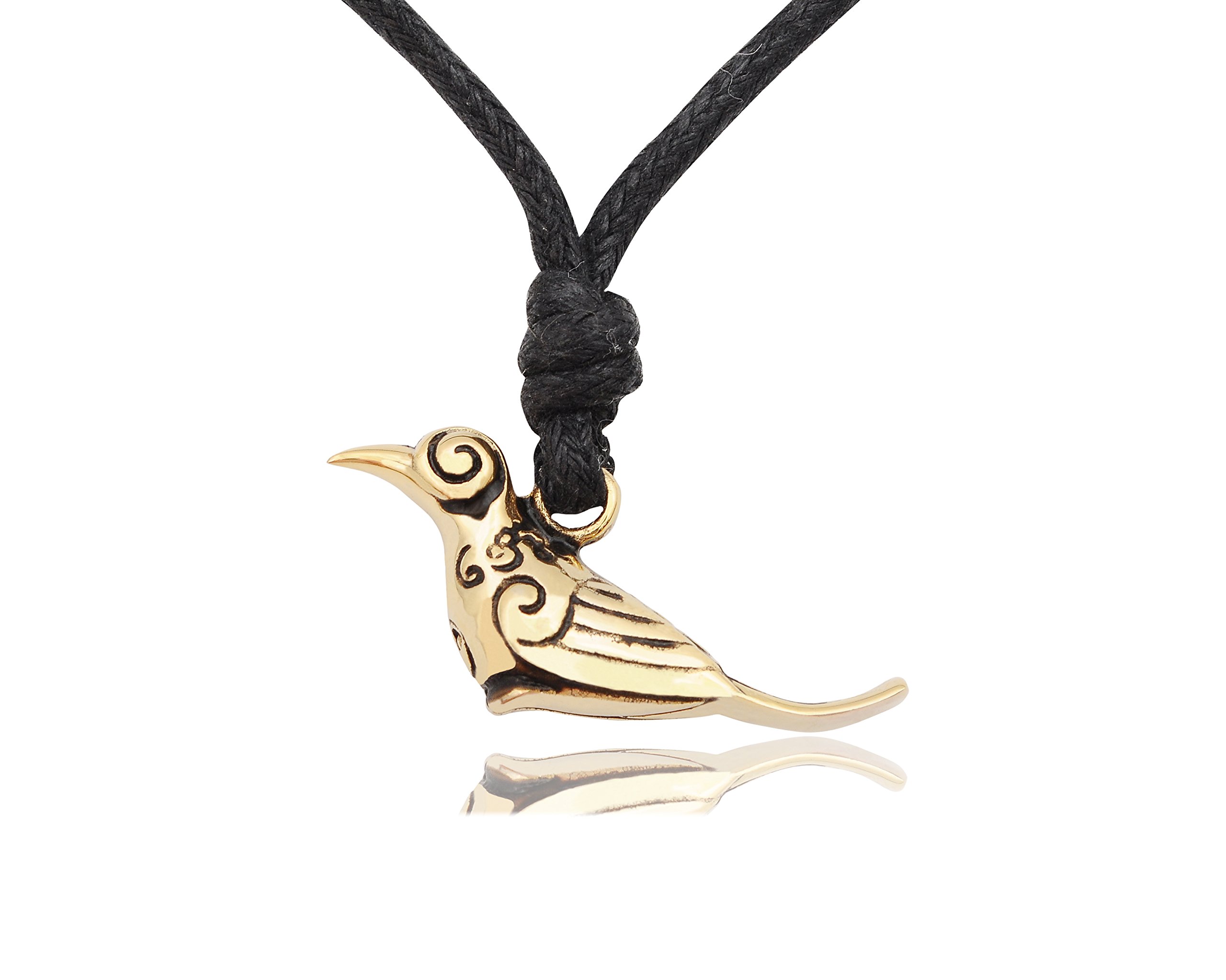 Handmade Small Bird Brass Gold Charm Necklace Pendant - Elegant Jewelry for Women, Gift for Her, Perfect for Everyday Wear & Special Occasions