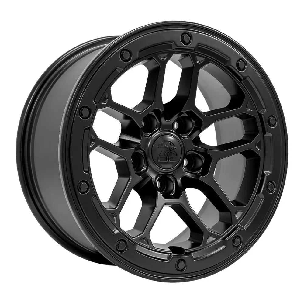 17x8 Satin Black Jeep Wrangler Wheel Replacement - DF01 Replica Rim for Off-Road & Street Driving | Perfect for Jeep Wrangler JK JL TJ Models