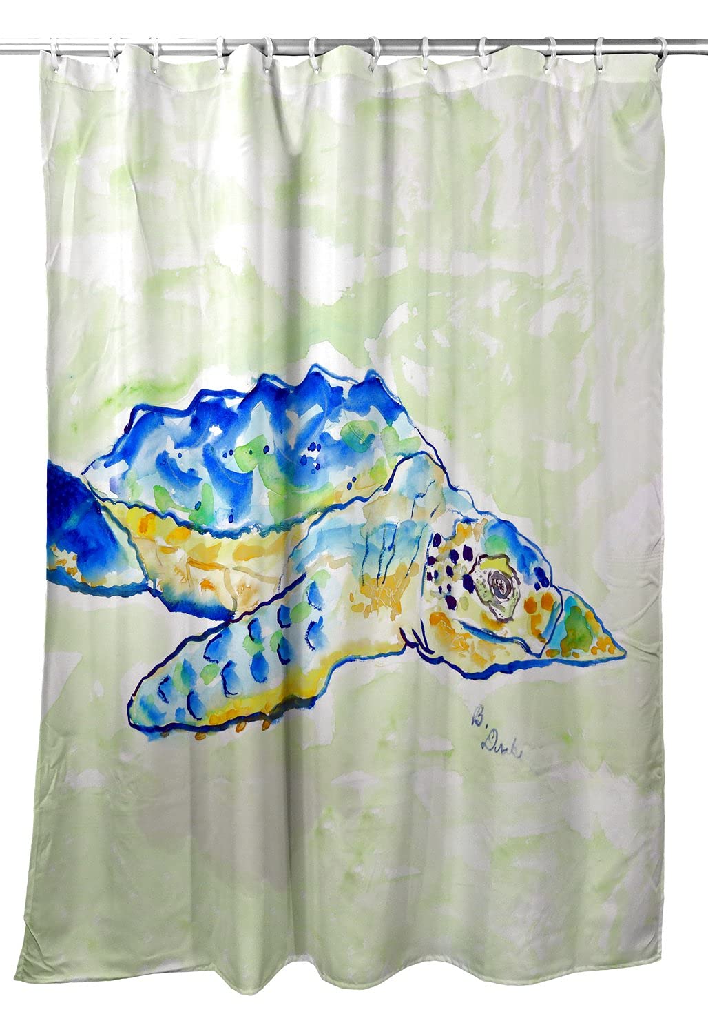 Loggerhead Turtle Shower Curtain - Waterproof Bathroom Decor with Vibrant Sea Turtle Design - Perfect for Coastal, Beach Theme Bathrooms & Kids' Bathroom Decor