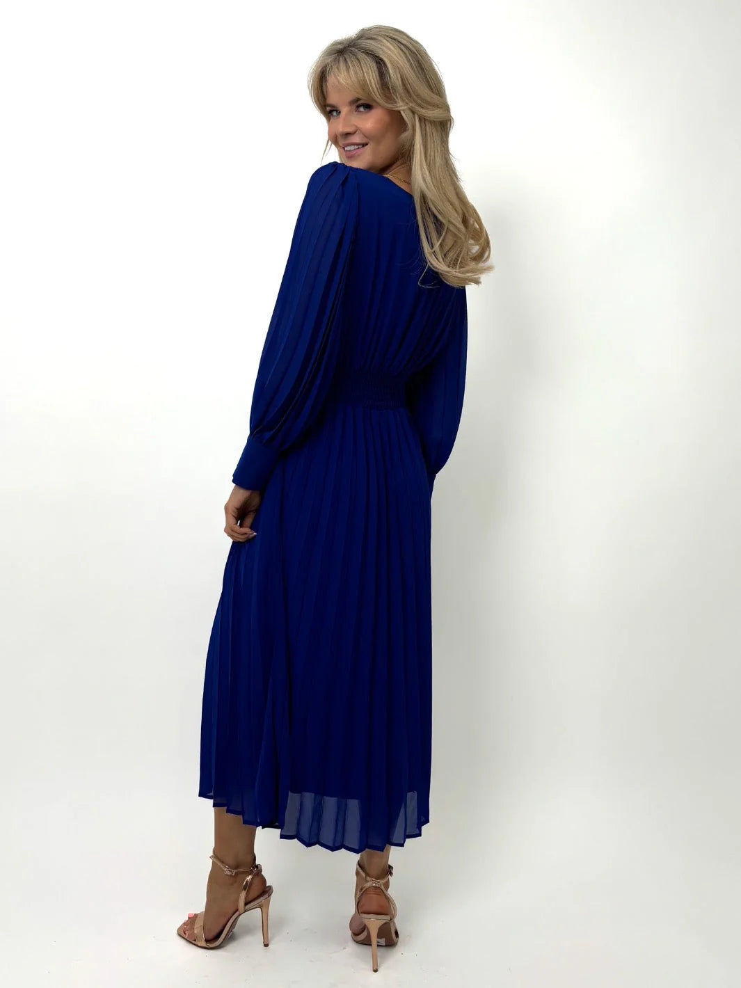 Hannah Midi Dress for Women - Flowy Blue Summer Dress with Short Sleeves | Perfect for Beach Vacation, Date Night & Casual Outings