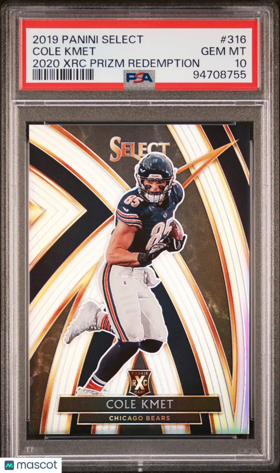 2019 Panini Select 2020 XRC Prizm Redemption Cole Kmet Rookie Card PSA 10 Gem Mint - Perfect for Football Card Collectors and Sports Memorabilia Enthusiasts