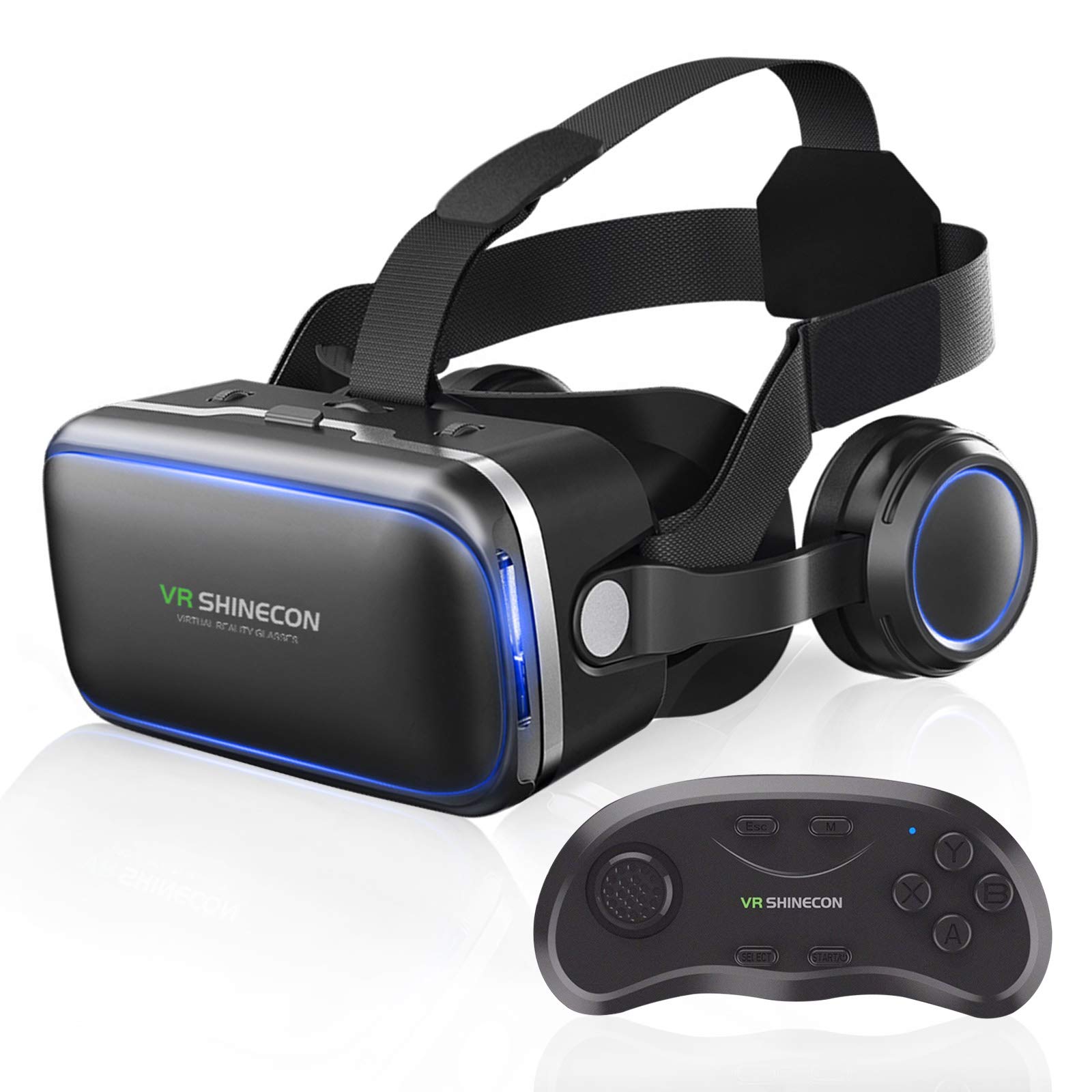 360° VR Headset for iPhone & Android - 3D Glasses for PC Gaming & Movies