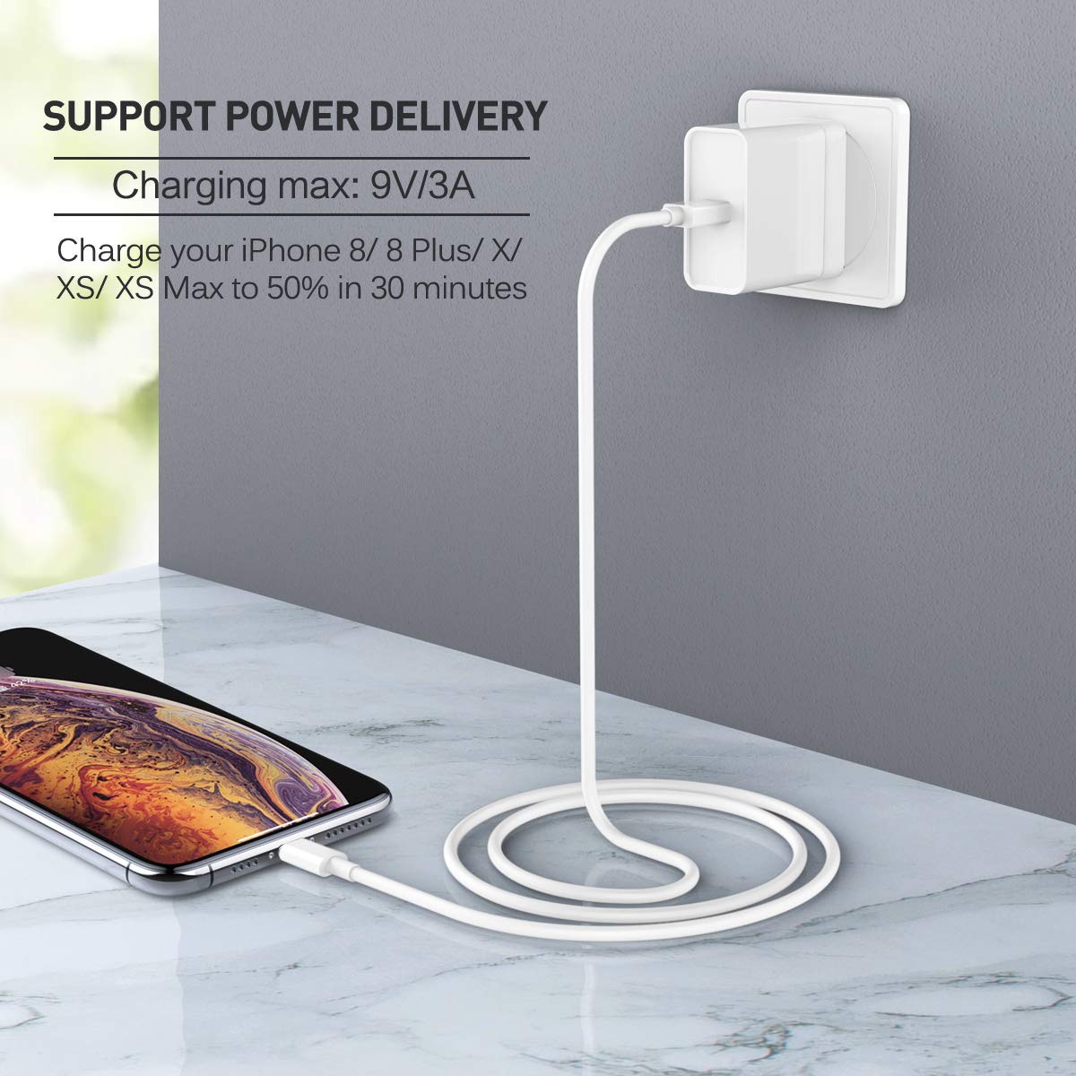Apple MFi Certified USB C to Lightning Cable 3Ft - Fast Charging Power Delivery Cord for iPhone 12/11/X/8 Series, iPad & AirPods - Perfect for Home, Office & Travel Charging