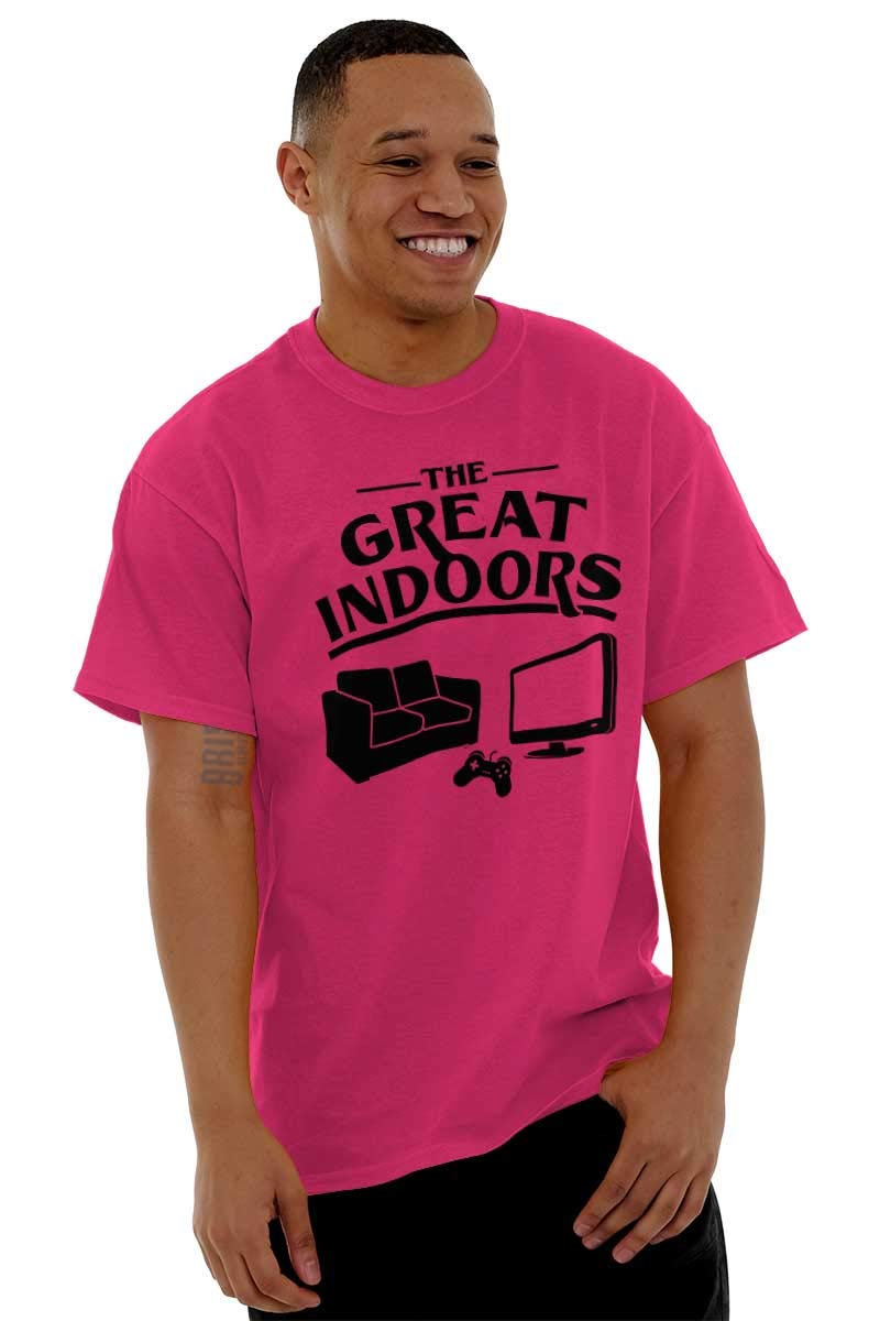 Great Indoors Couch Potato Gamer Nerd Men's Graphic T-Shirt - Comfortable Casual Tee for Gaming, Relaxing & Nerdy Style