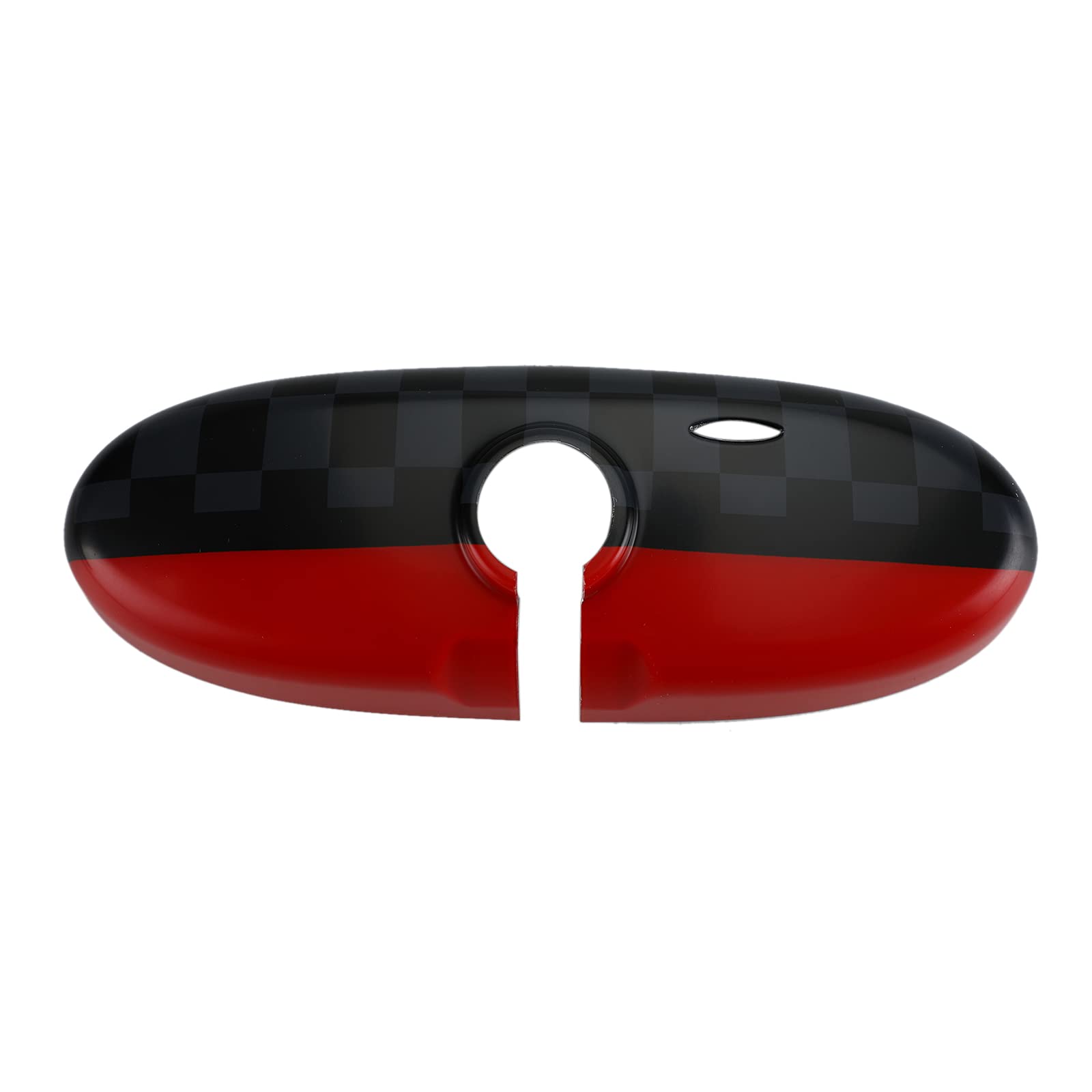 Black & Grey Checkered Red Rear View Mirror Covers for BMW MINI Cooper R55 R56 R57 - Side Mirror Protectors for Enhanced Style & Protection (Perfect for Car Enthusiasts & Customization)