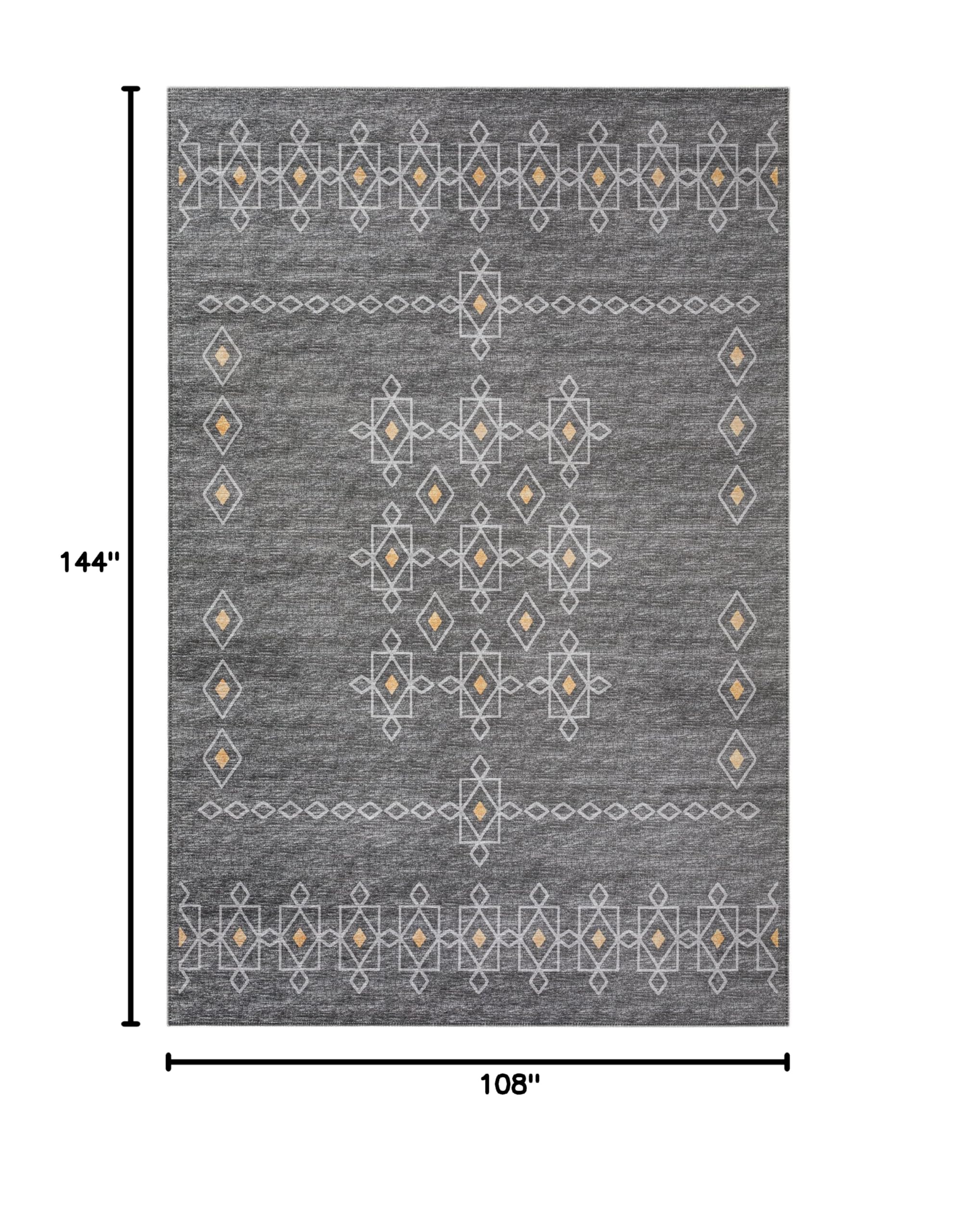 Addison Rugs Yuma AYU33 Gray 9' x 12' Area Rug - Soft Modern Living Room Carpet for Home Decor, Bedroom, Office | Durable & Stylish Floor Covering