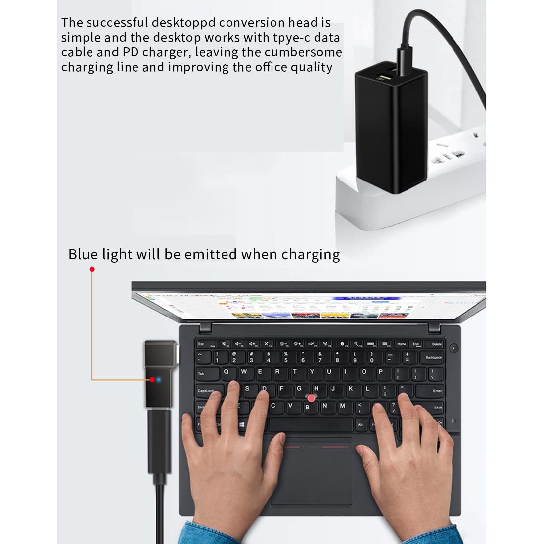 100W USB Type C Female to Plug Converter - Fast Charging USB-C Adapter for Laptop & MacBook - Perfect for Travel, Office & Home Charging