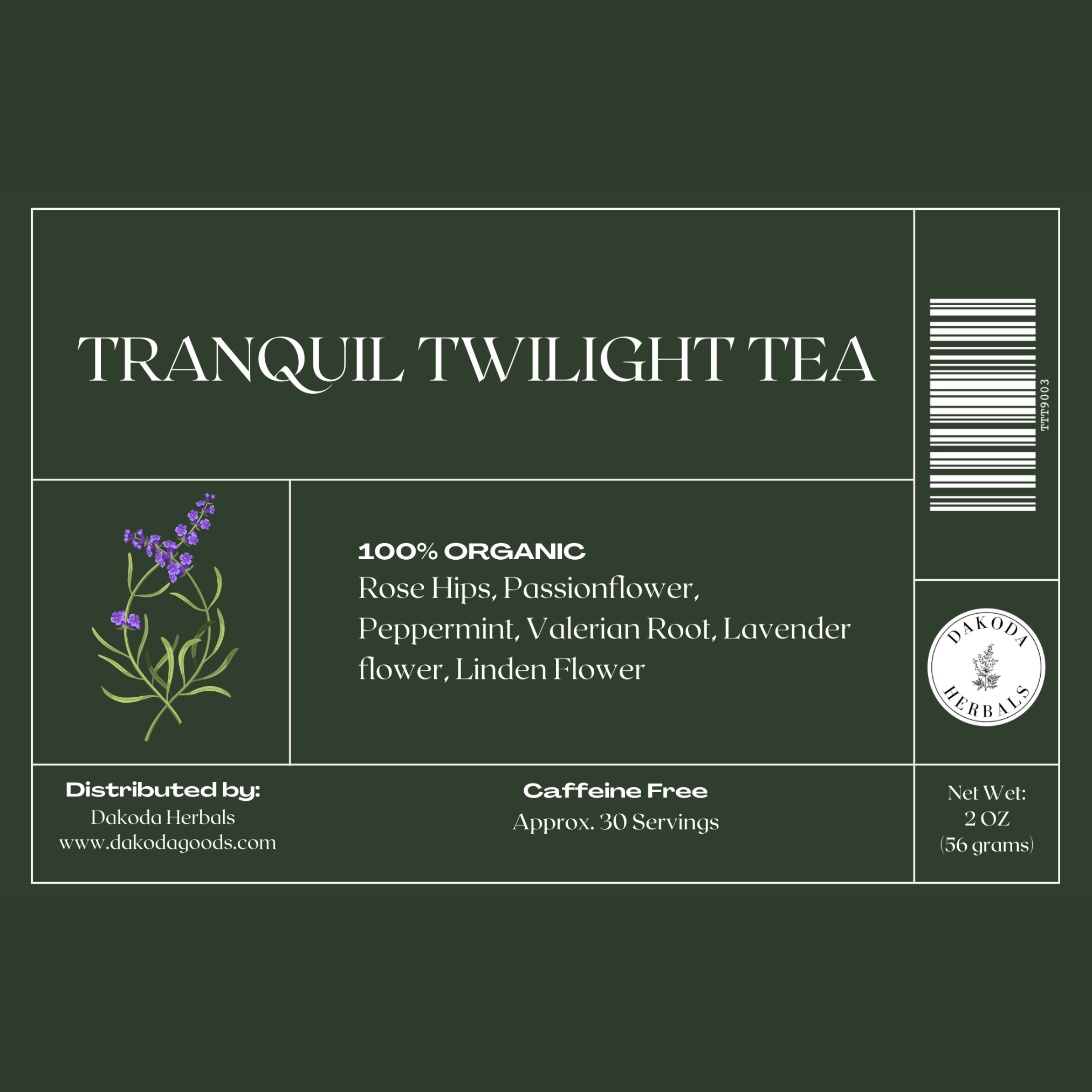 Tranquil Twilight Sleep Tea - Herbal Loose Leaf Tea Blend for Relaxation & Better Sleep | Natural Chamomile, Lavender & Valerian Root | Tea Bags Included | Perfect for Evening Relaxation, Stress Relief & Bedtime Rituals