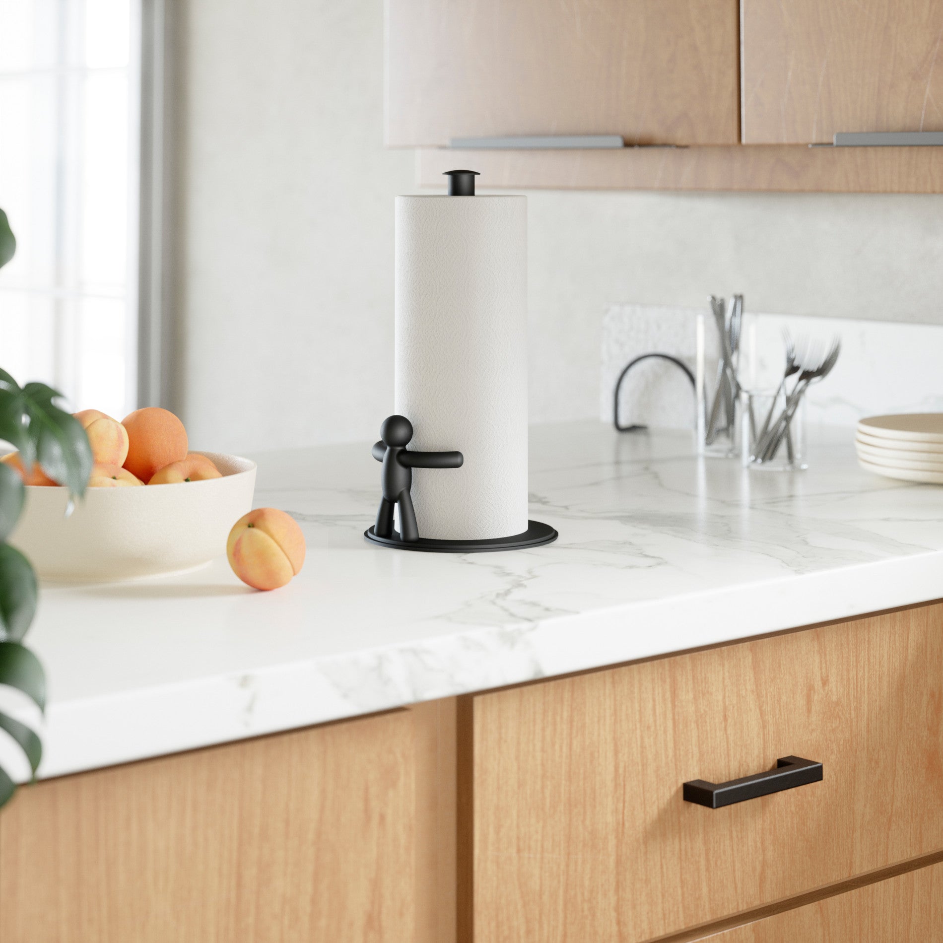 Stainless Steel Buddy Paper Towel Holder - Wall Mount or Under Cabinet - Perfect for Kitchen, Bathroom & Office Organization