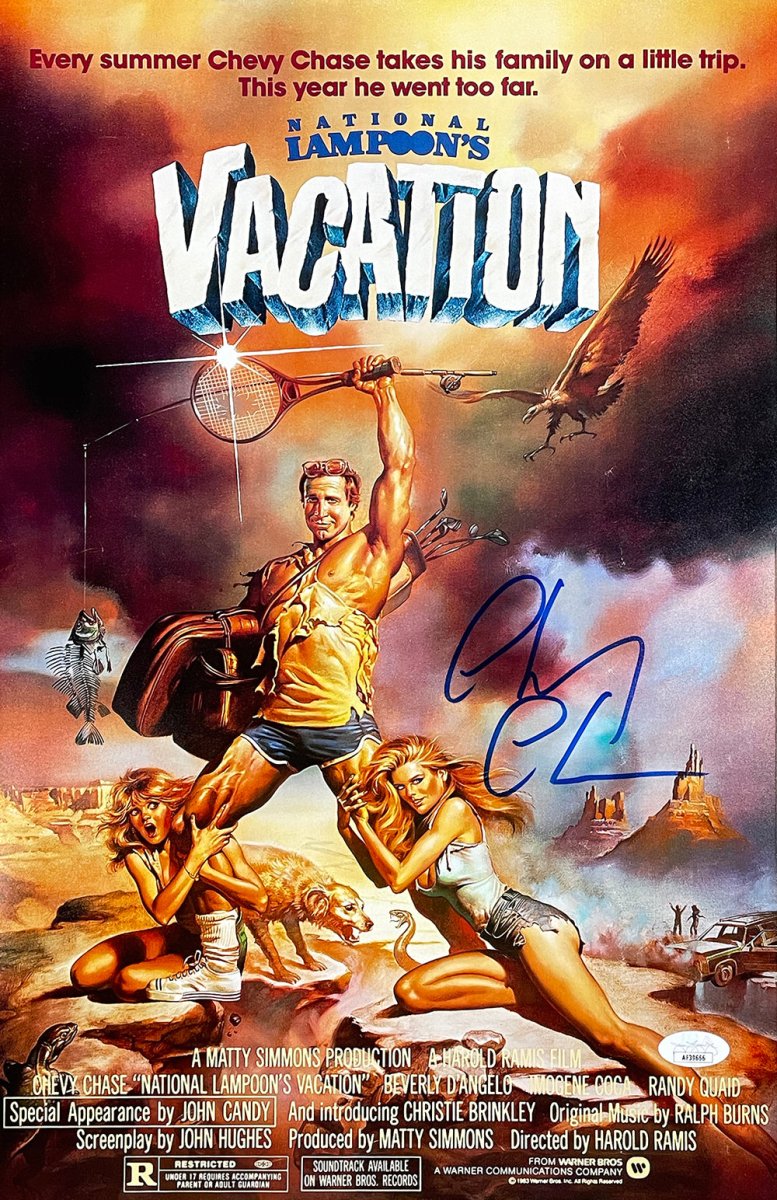 Chevy Chase Autographed 11x17 National Lampoon's Vacation Movie Poster - JSA Certified Collectible for Movie Memorabilia Fans & Home Theater Decor