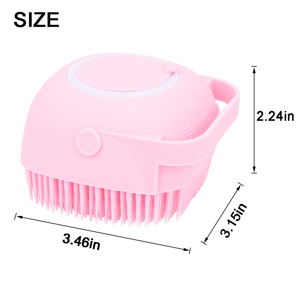 Premium Silicone Body Brush with Shower Gel Dispenser - Soft Bath Massage Scrubber & Exfoliating Loofah Brush for Smooth Skin | Ideal for Shower, Spa & Self-Care Routine (Pink)