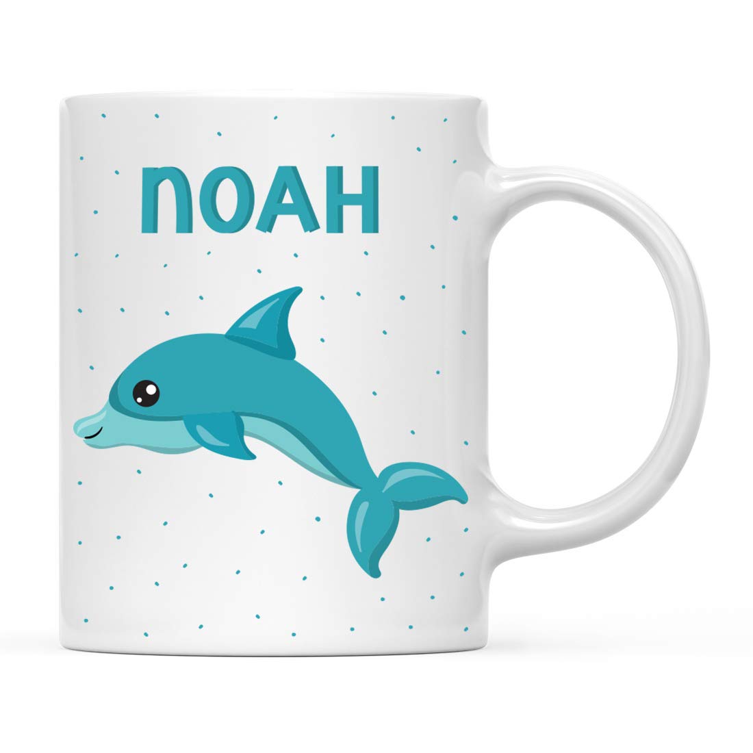 Personalized 11oz Kids Hot Chocolate Mug - Custom Name Blue Dolphin Design, 1-Pack, Ideal for Birthday & Christmas Gifts - Perfect for Milk, Coffee & Hot Drinks at Home or School
