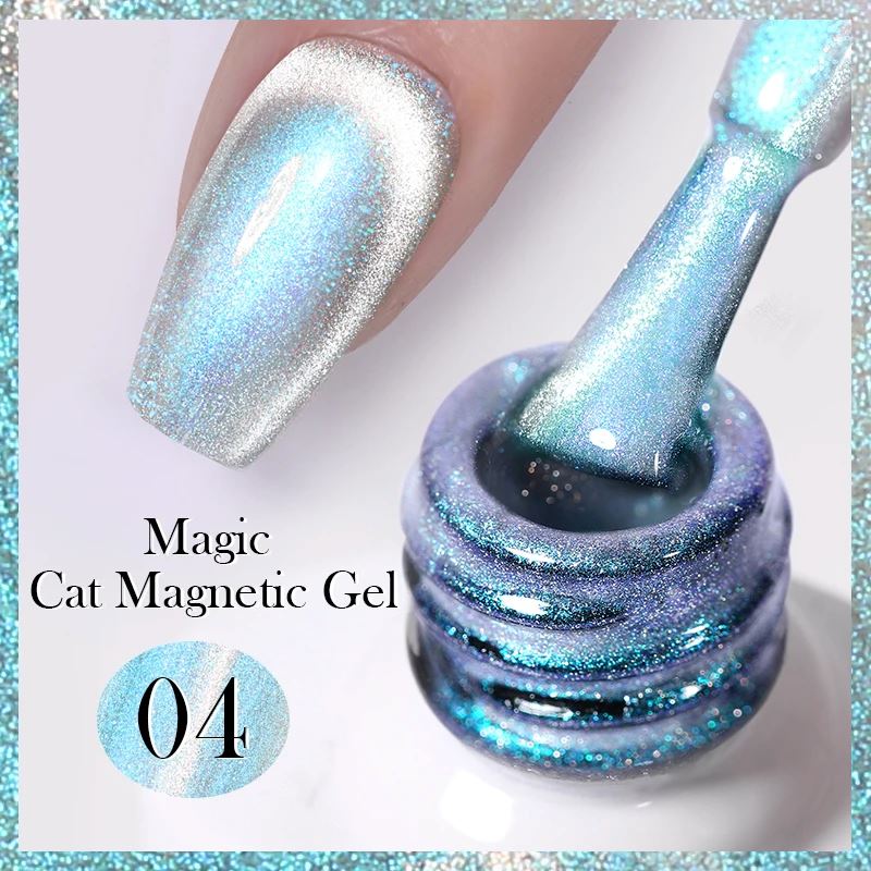 Born Pretty Transparent Aurora Cat Eye Magnetic Gel Nail Polish - Long Lasting & Shimmery for Manicures, Pedicures, and Nail Art Designs