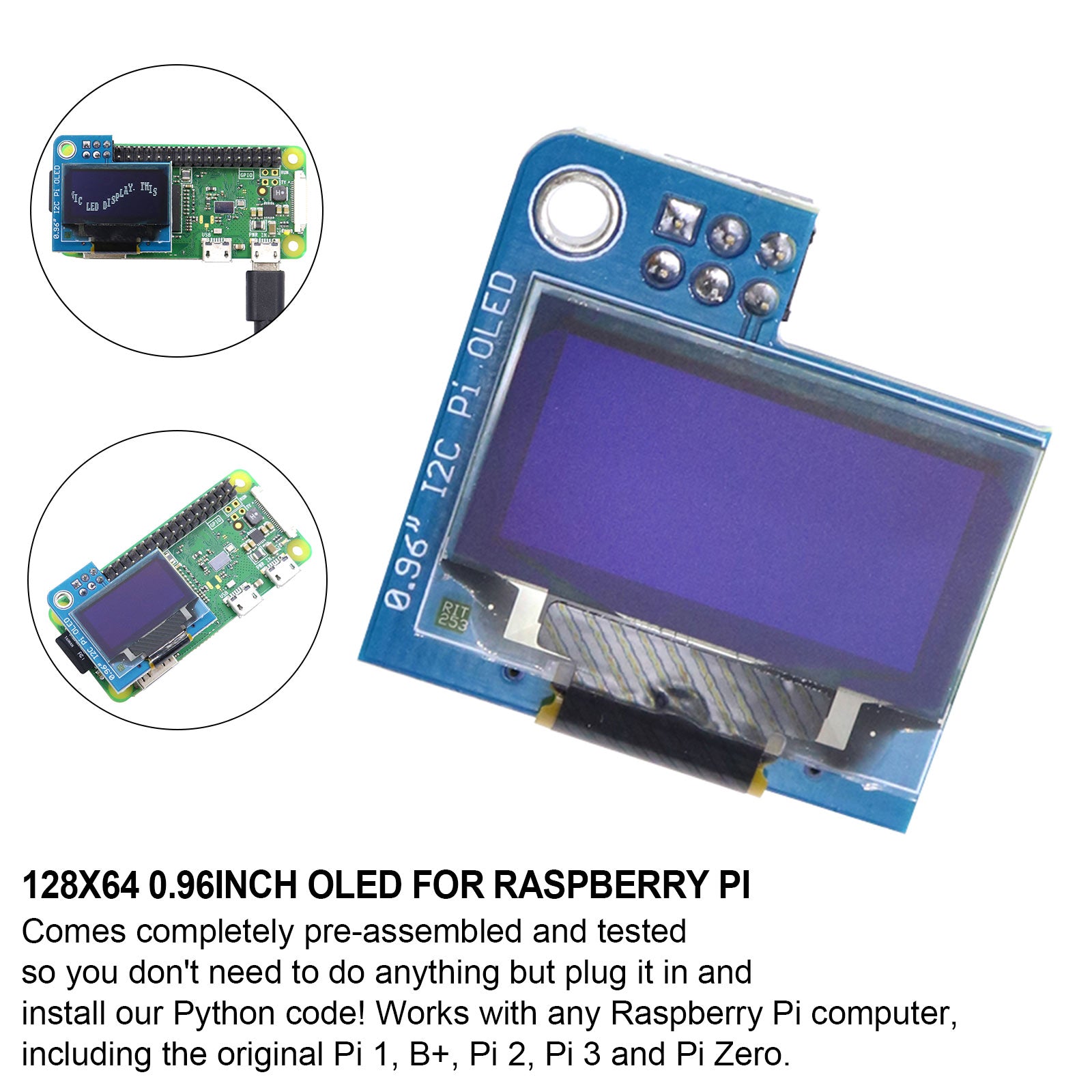 0.96 Inch OLED Display Module 128x64 Resolution - Compatible with Raspberry Pi 4B, 3B, Pi Zero & More - Perfect for DIY Electronics, IoT Projects & Embedded Systems