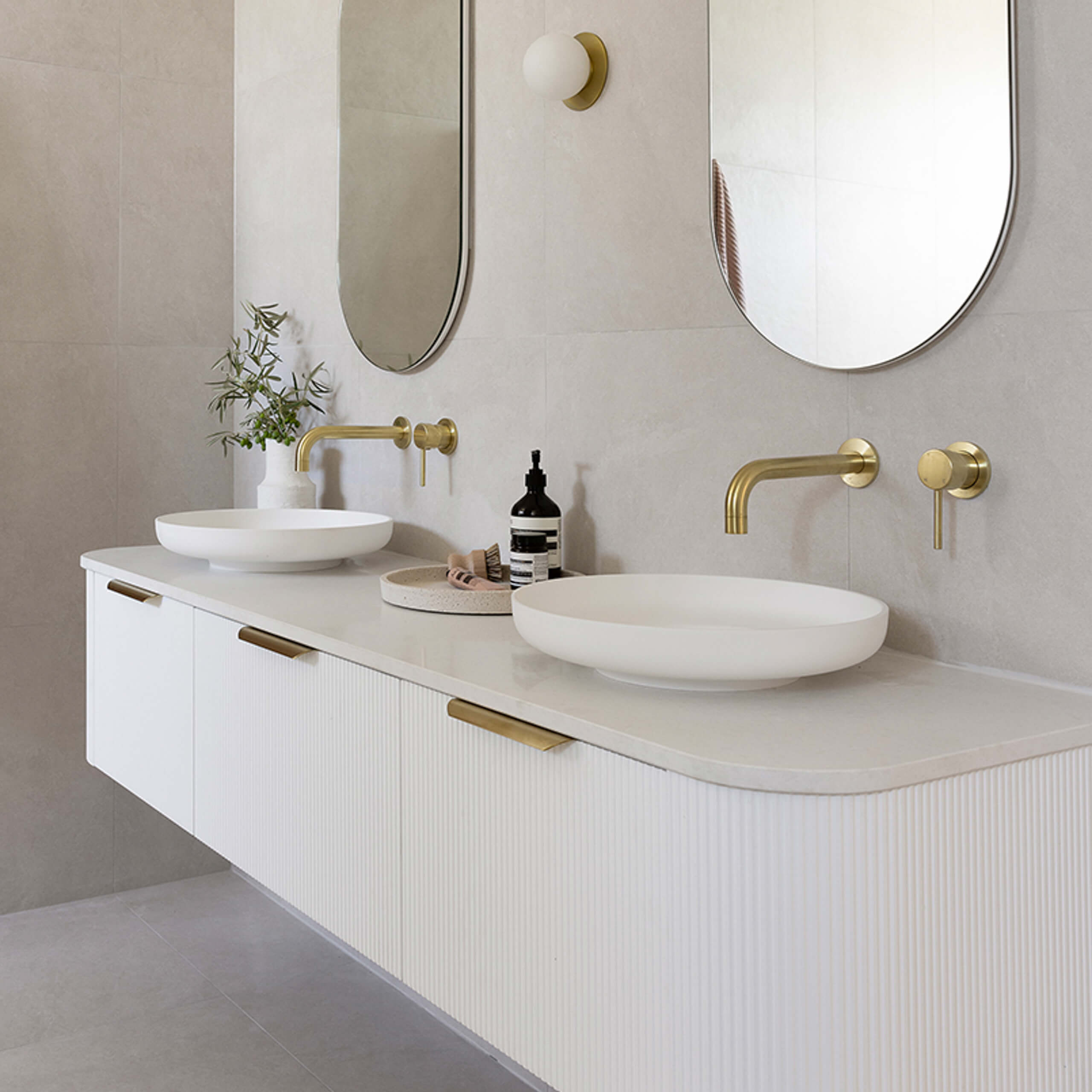 ADP Flume Above Counter Bathroom Sink in Matte White - Modern Vessel Basin for Vanity, Powder Room & Guest Bathroom