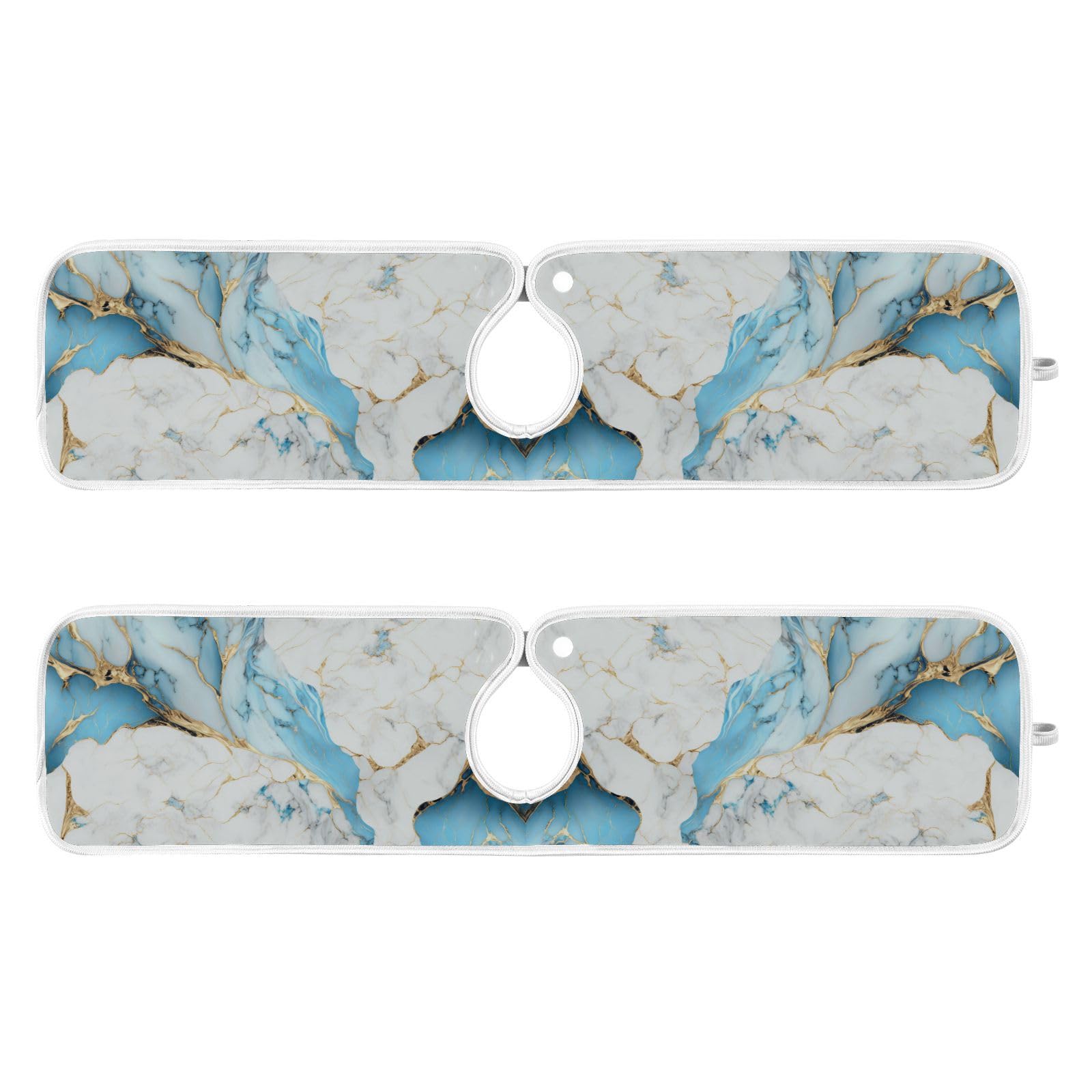 2 Pack Sink Splash Guard - Light Blue & White Marble Absorbent Kitchen Faucet Mat | Drip Catcher & Drying Mat for Farmhouse Bathroom & Bar | Perfect for Kitchen Sink, Bathroom Vanity & RV Use