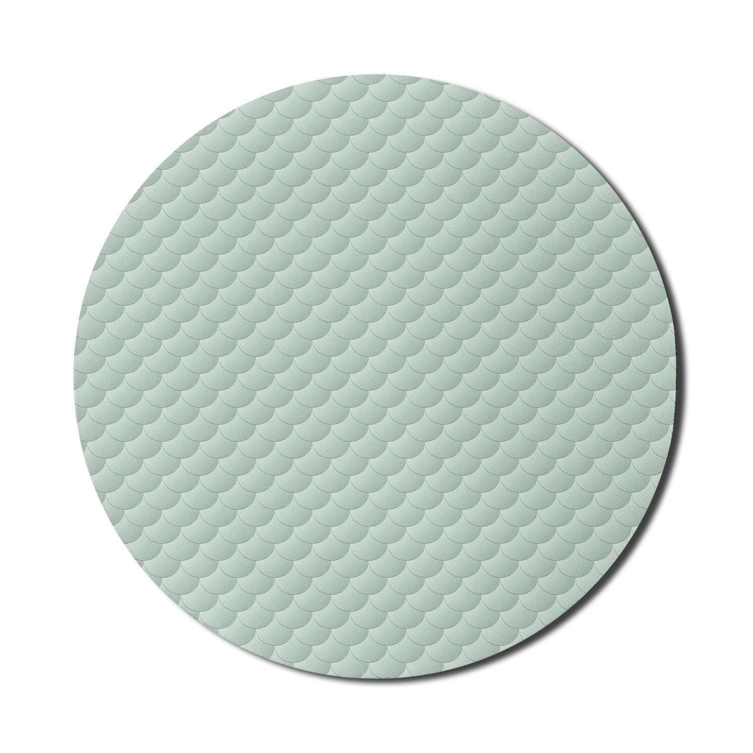 Ambesonne Neutral Color Round Mouse Pad - 8 Inch Non-Slip Rubber Gaming Mousepad with Abstract Circular Design in Almond Green | Perfect for Office, Home & Gaming Computers