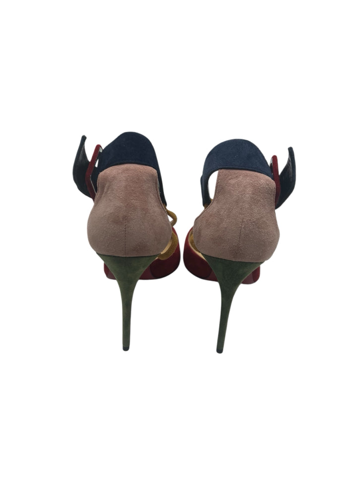 Christian Louboutin Suede Color Block Women's Heels - Size 37 (US 7) - Luxury Designer Pumps for Parties, Weddings & Special Occasions