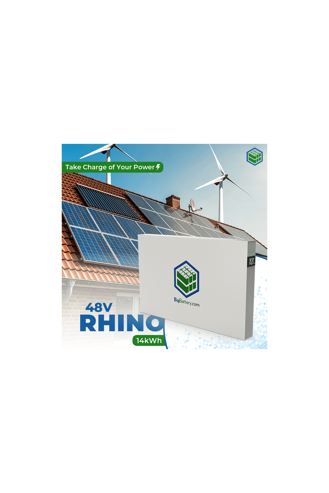 48V 2X RHINO LiFePO4 Battery - 552Ah 28kWh High Capacity Deep Cycle Lithium Battery for Solar Power Systems, RVs, and Off-Grid Energy Storage
