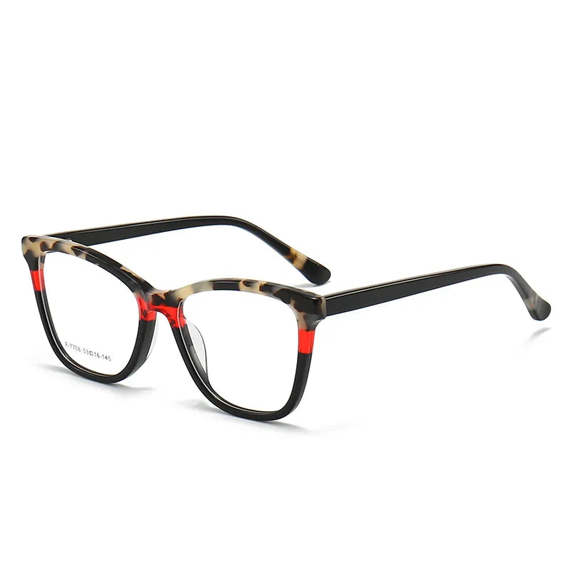 CCspace Unisex Full Rim Square Acetate Eyeglasses 56941 - Stylish & Durable Frame for Men & Women - Perfect for Work, Reading & Fashion Accessories