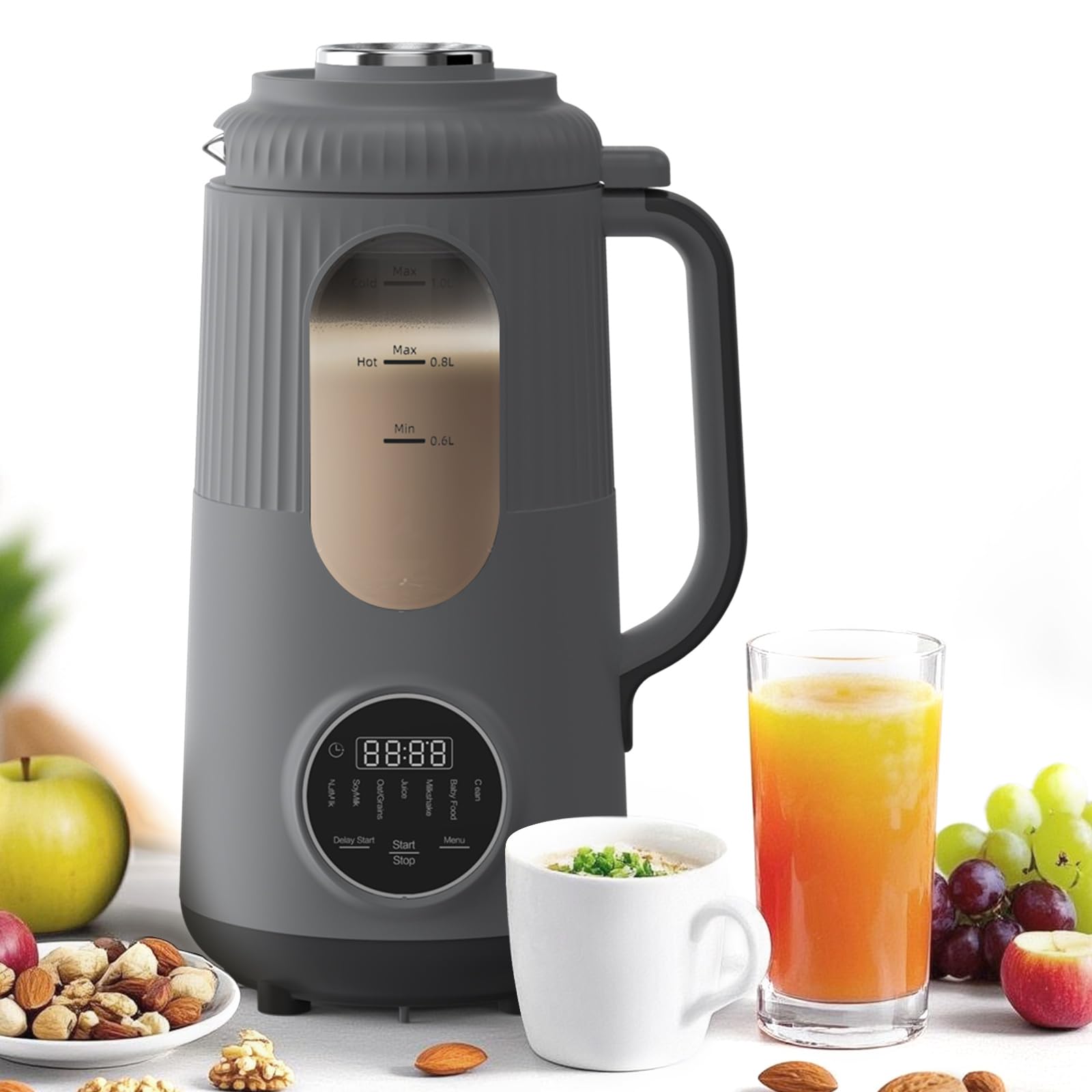 8-in-1 Nut Milk Maker Machine - 35oz Automatic Soy Milk Maker for Homemade Almond, Oat, Cashew Milk - Plant-Based Dairy-Free Beverage Blender with Delay Start & Self-Cleaning Function - Perfect for Vegan, Keto & Healthy Lifestyle